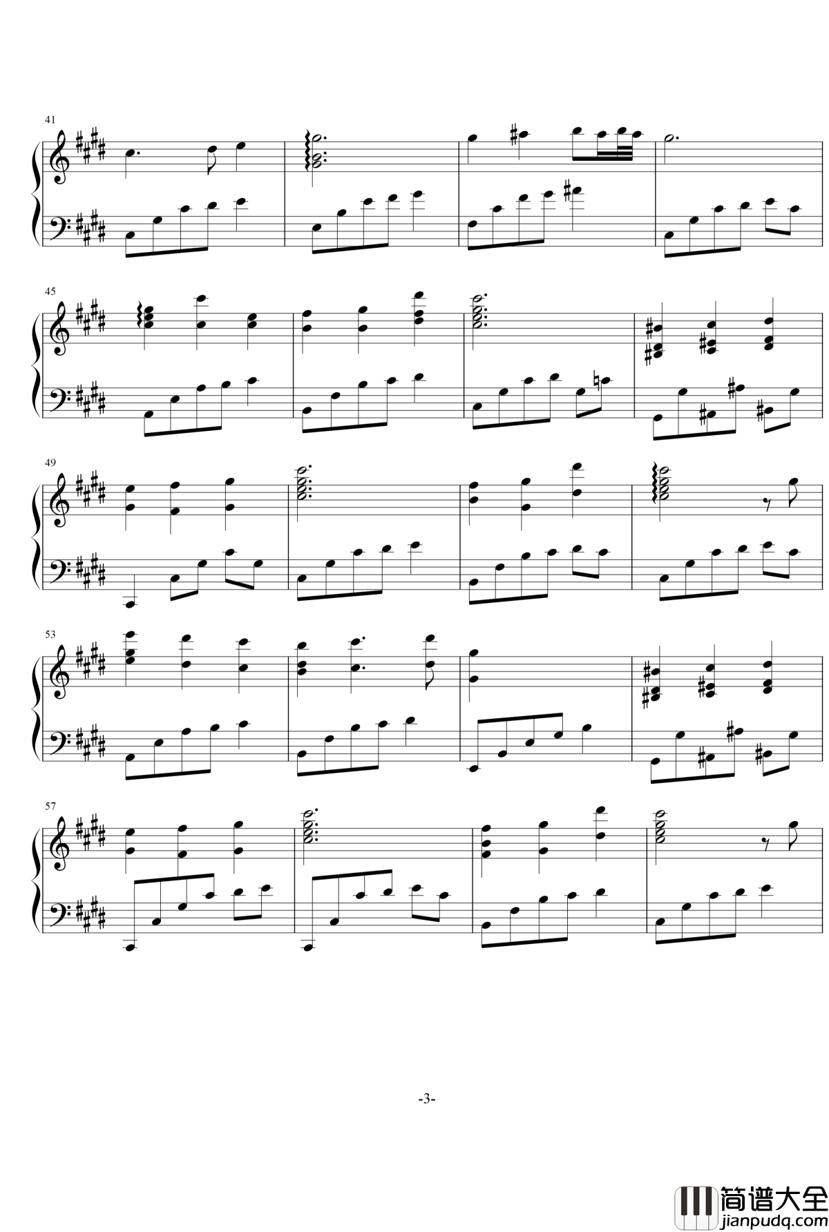 满月钢琴谱_芈月传主题曲_陈思思