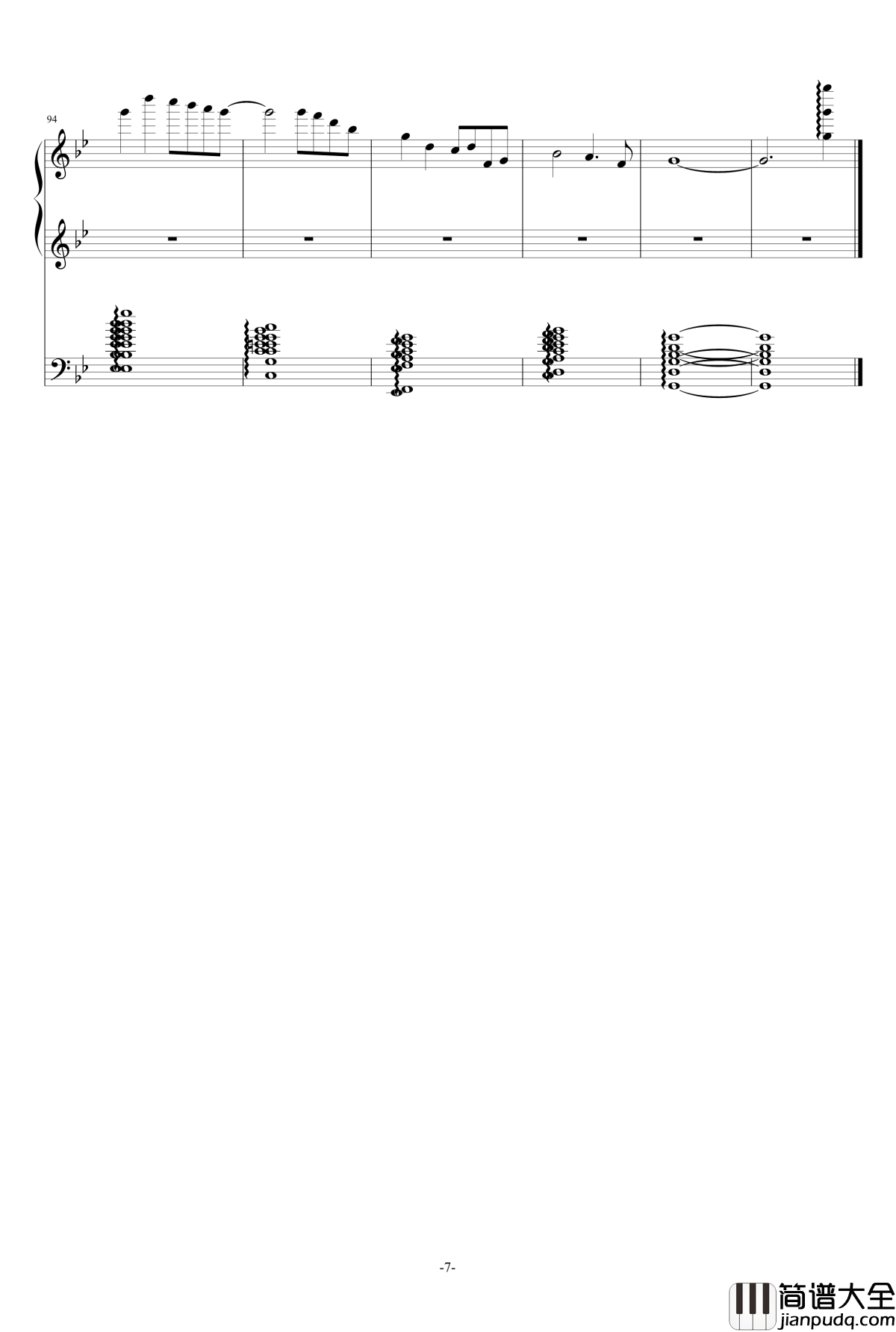 极品钢琴の回忆史钢琴谱_as2134