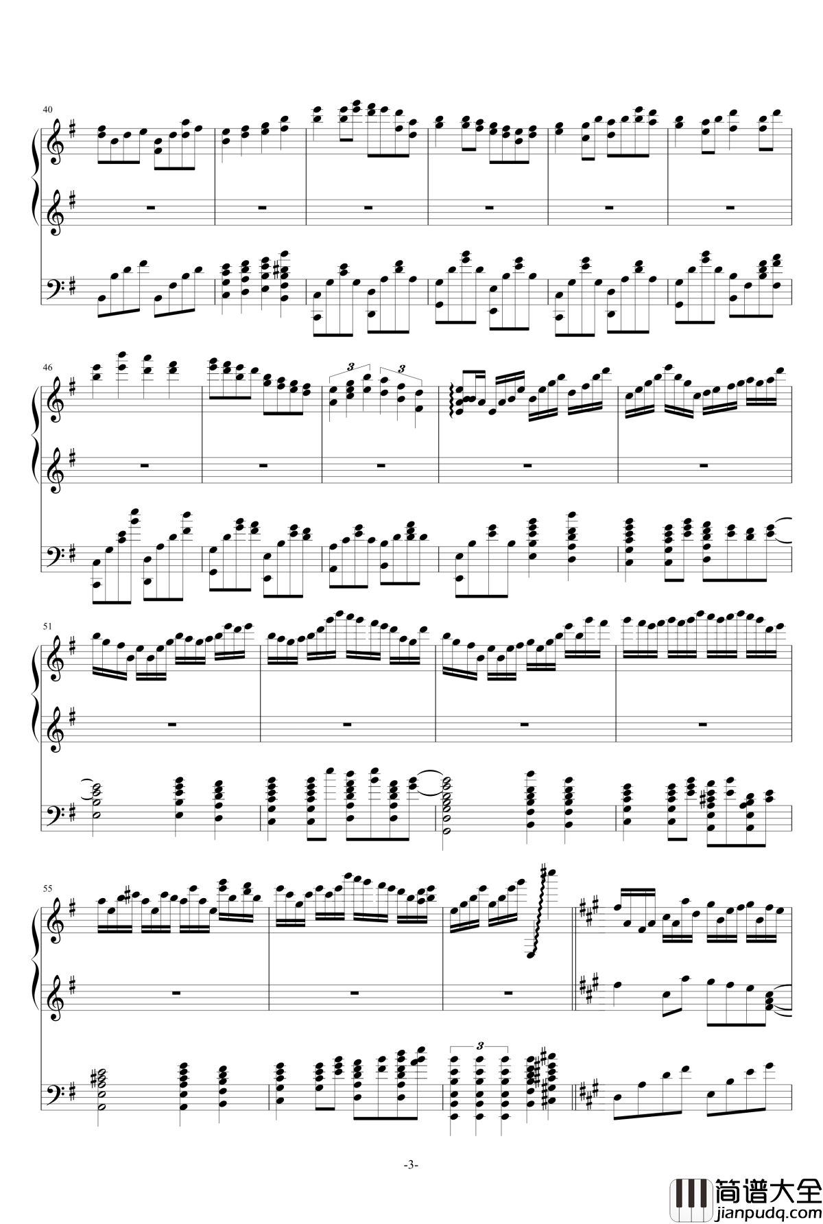 极品钢琴の回忆史钢琴谱_as2134