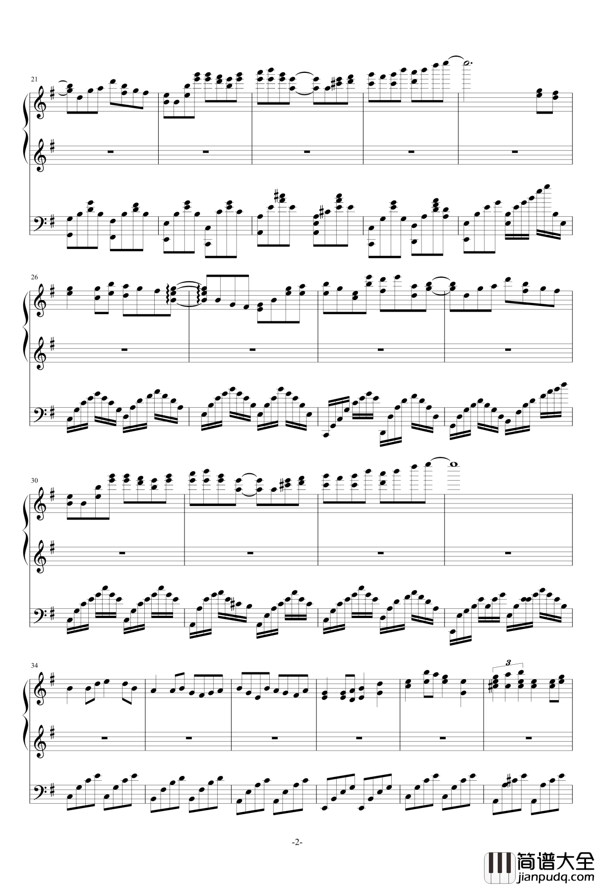 极品钢琴の回忆史钢琴谱_as2134