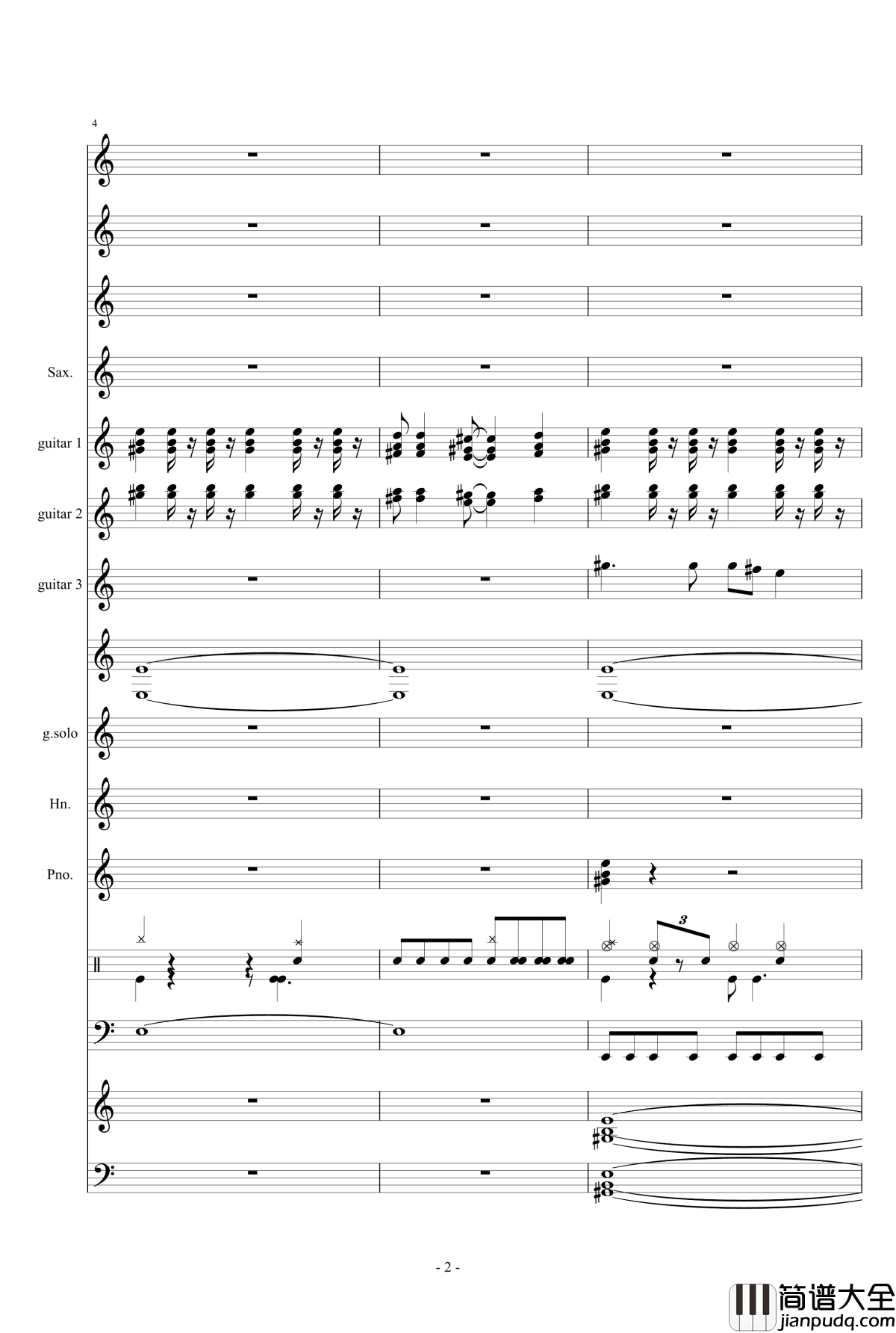 数码宝贝主题钢琴谱曲_总谱