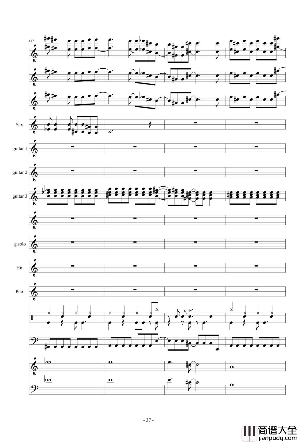 数码宝贝主题钢琴谱曲_总谱