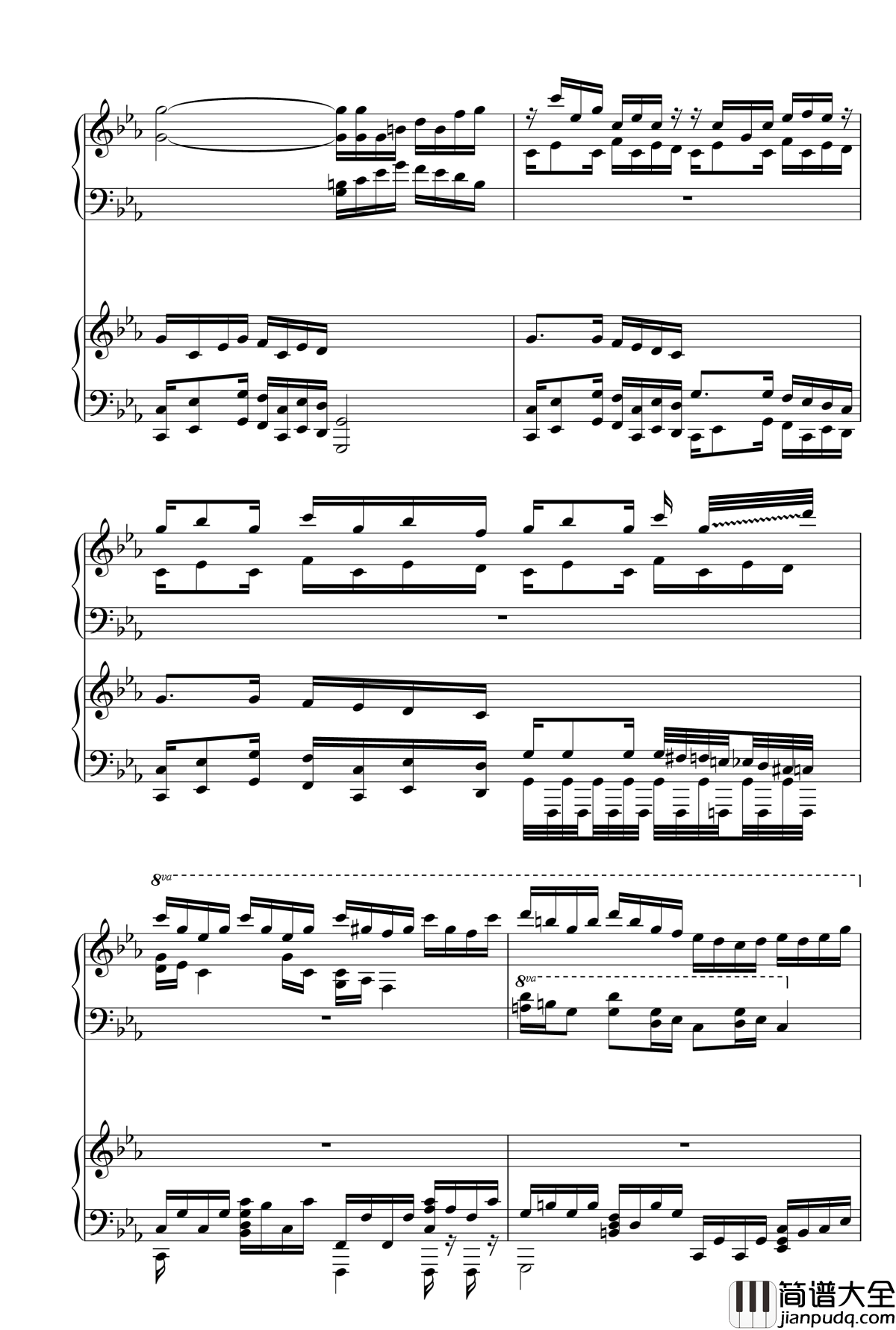 克罗地亚狂想曲钢琴谱_双钢琴_马克西姆_Maksim·Mrvica