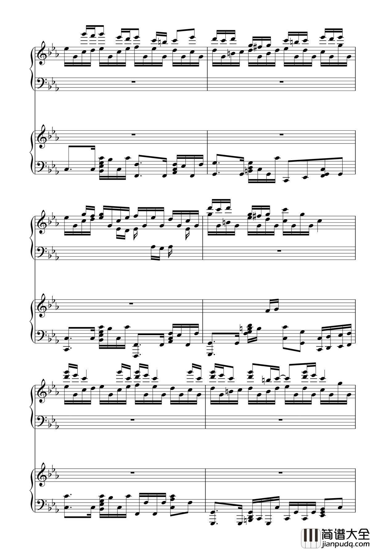 克罗地亚狂想曲钢琴谱_双钢琴_马克西姆_Maksim·Mrvica