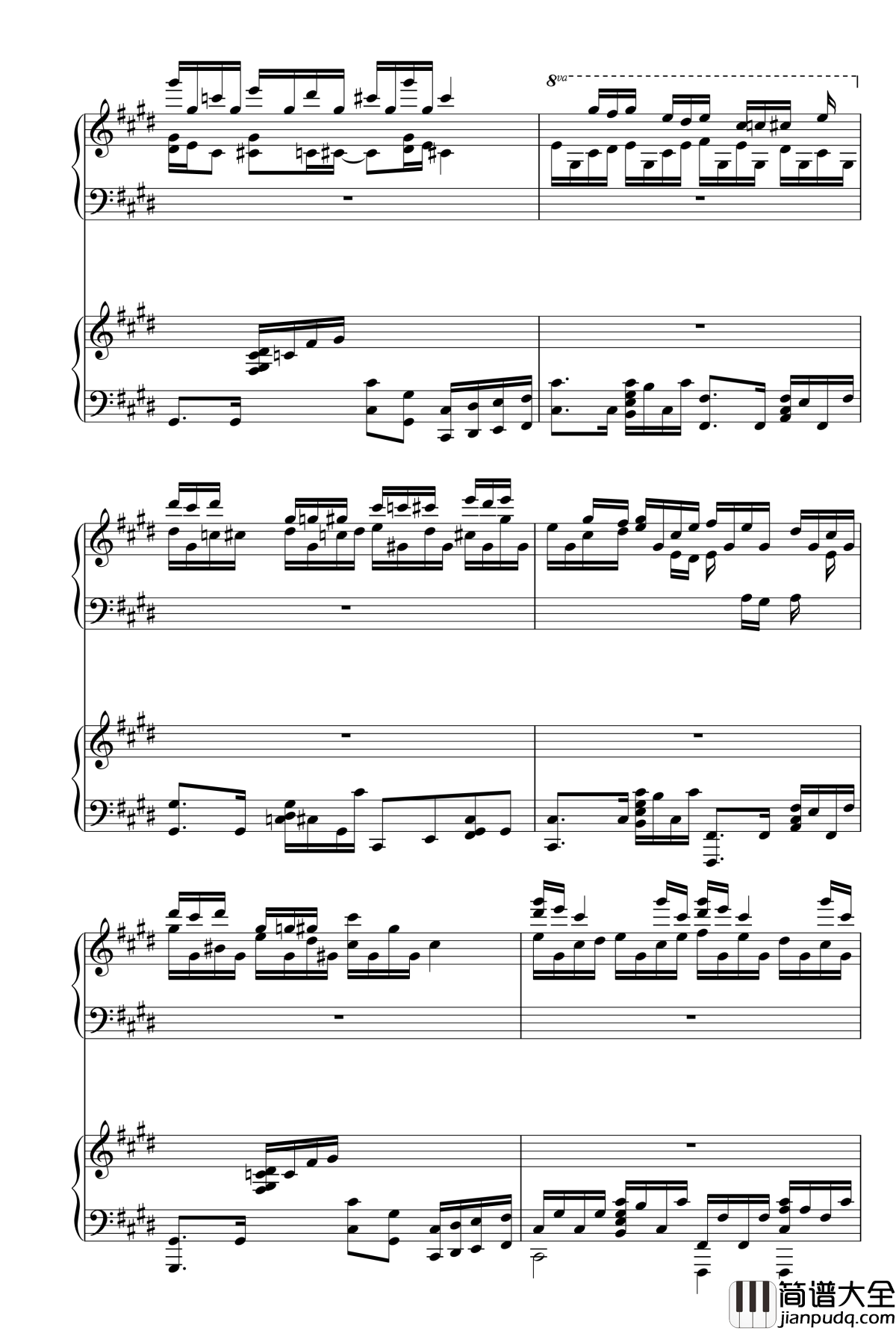 克罗地亚狂想曲钢琴谱_双钢琴_马克西姆_Maksim·Mrvica