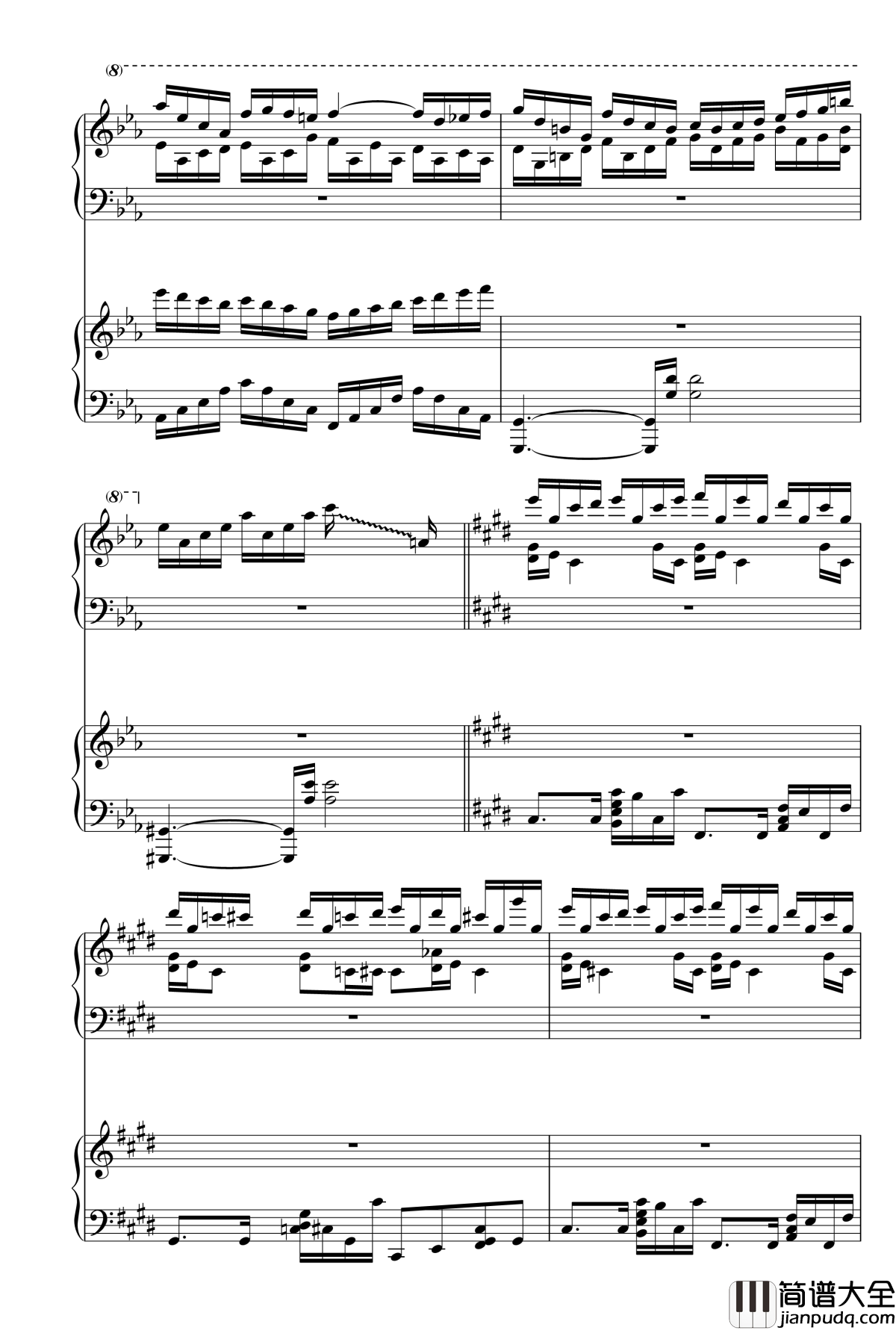 克罗地亚狂想曲钢琴谱_双钢琴_马克西姆_Maksim·Mrvica