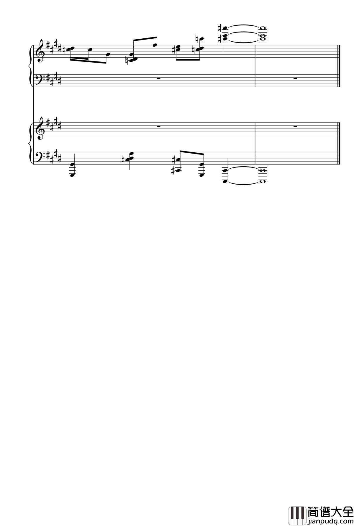 克罗地亚狂想曲钢琴谱_双钢琴_马克西姆_Maksim·Mrvica