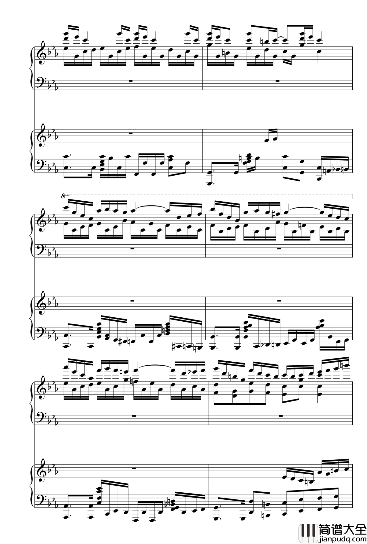 克罗地亚狂想曲钢琴谱_双钢琴_马克西姆_Maksim·Mrvica