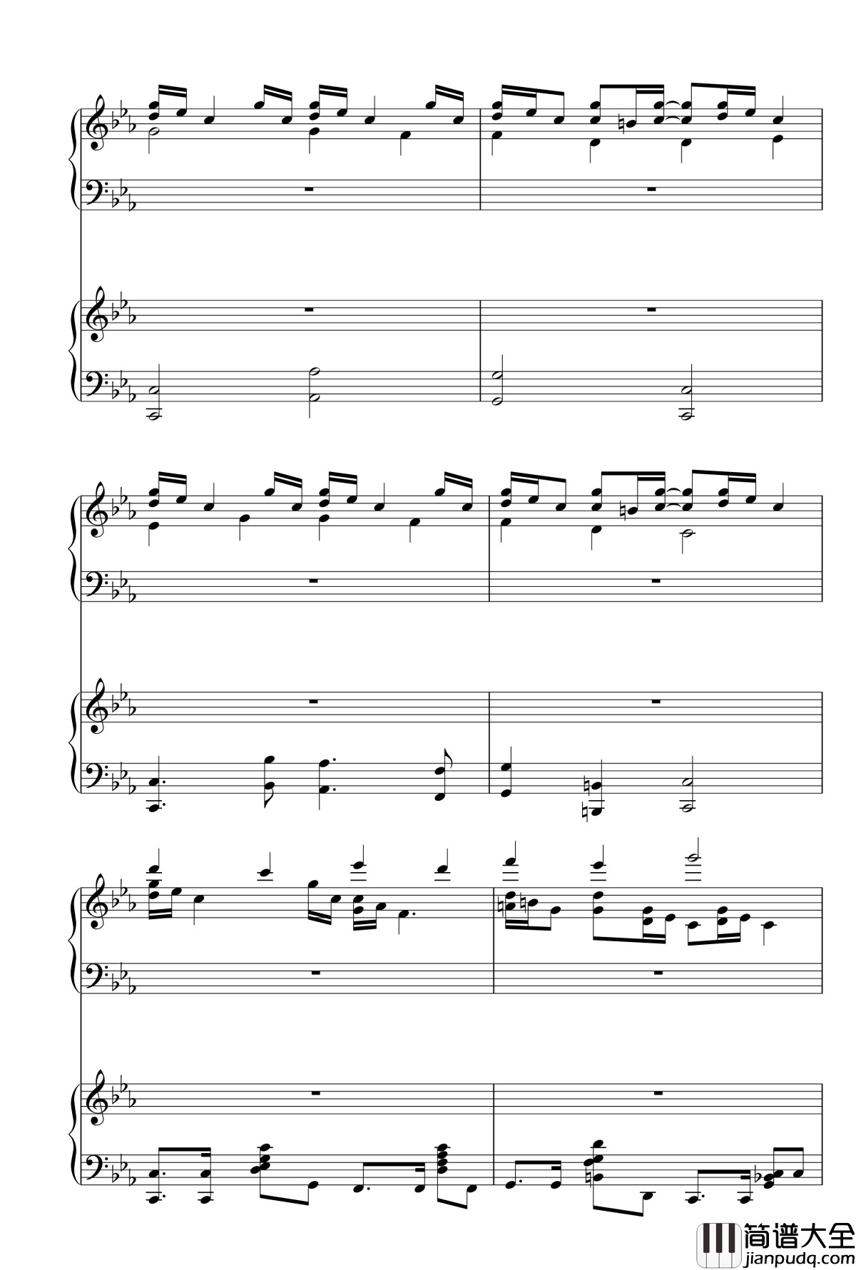 克罗地亚狂想曲钢琴谱_双钢琴_马克西姆_Maksim·Mrvica