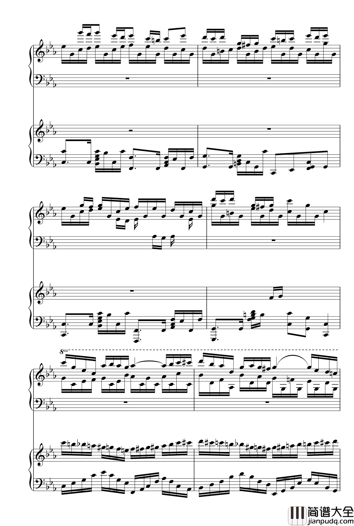 克罗地亚狂想曲钢琴谱_双钢琴_马克西姆_Maksim·Mrvica