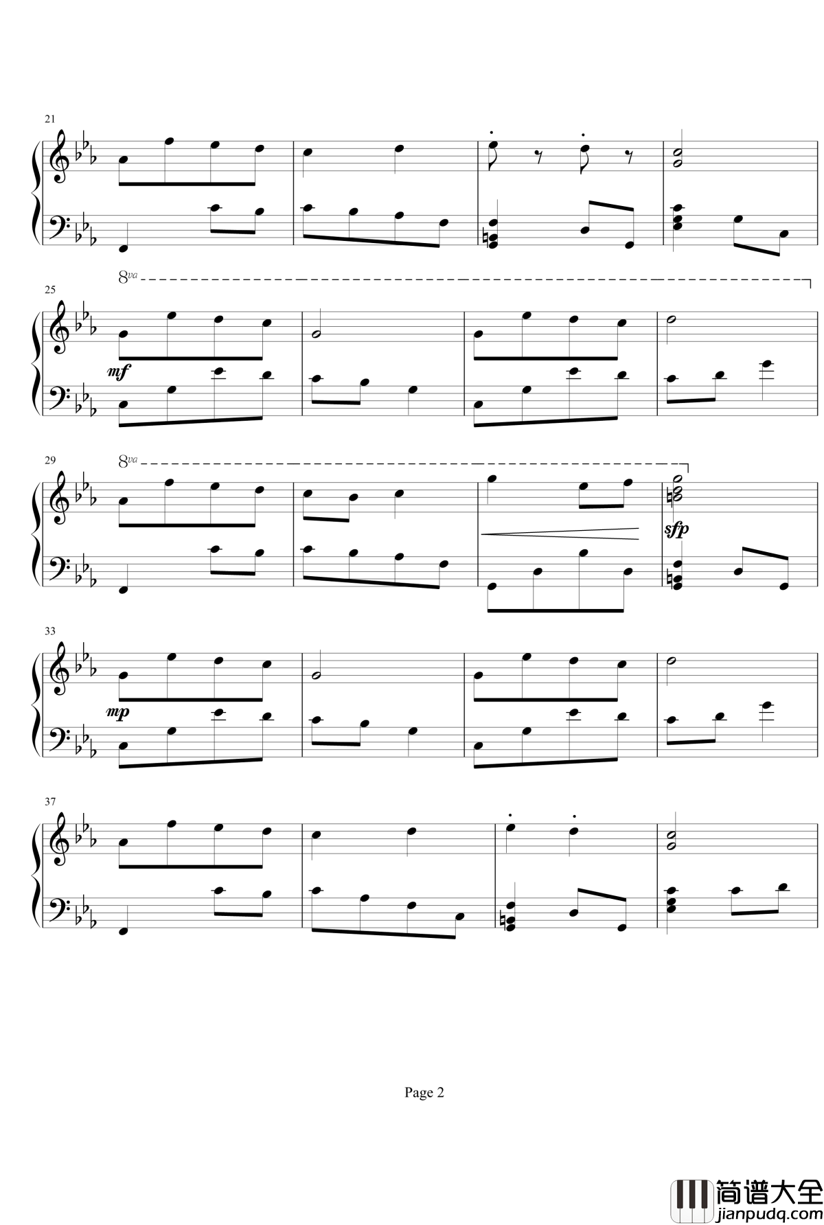 圣诞幻想曲钢琴谱_二轩