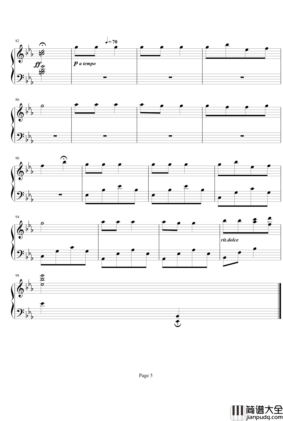 圣诞幻想曲钢琴谱_二轩