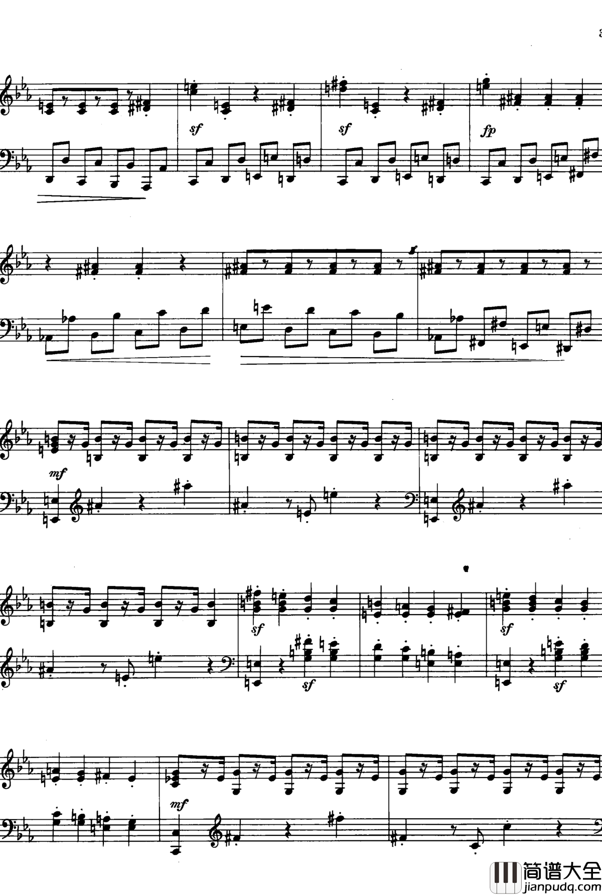 普罗科菲耶夫练习曲钢琴谱_第四首_普罗科非耶夫