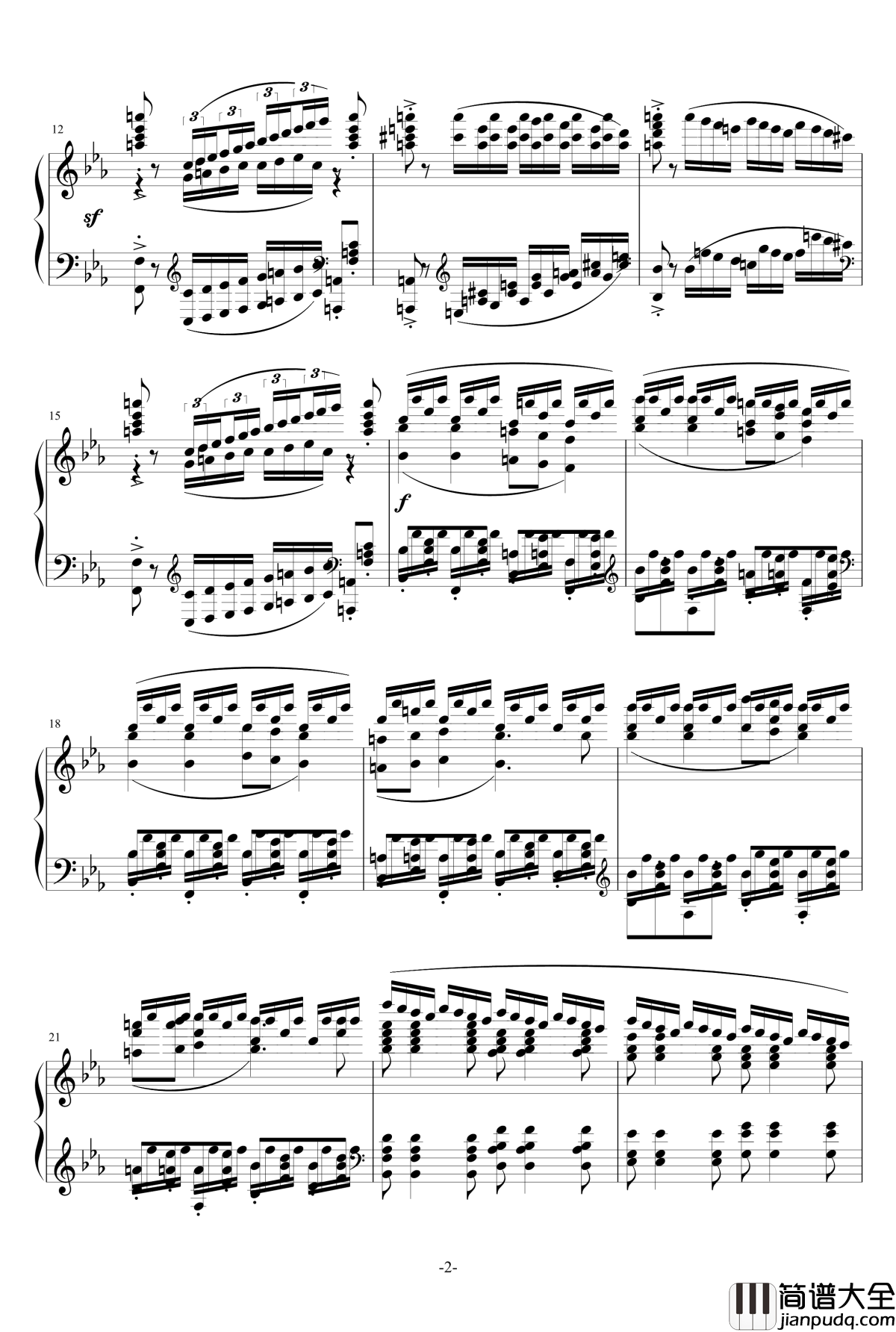 小温狂想曲_8钢琴谱_一个球