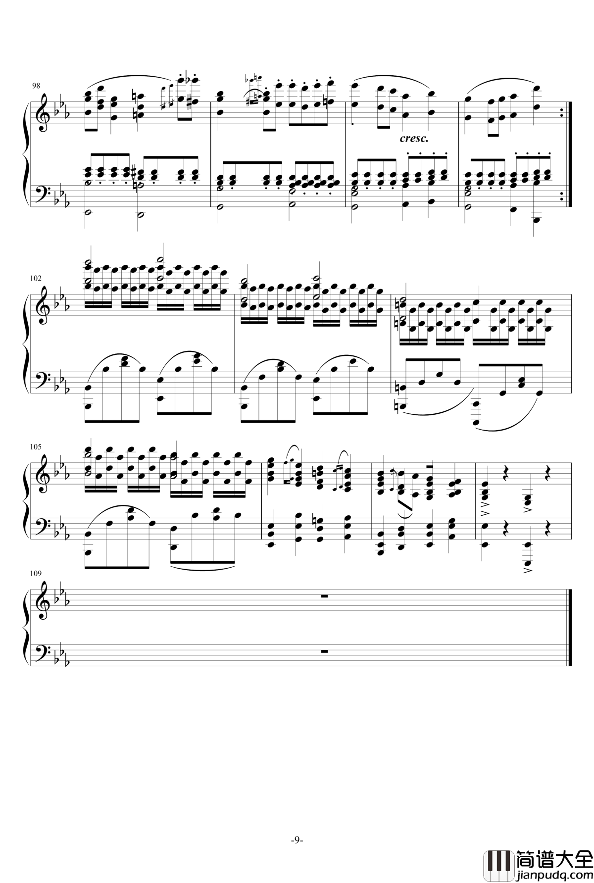 小温狂想曲_8钢琴谱_一个球