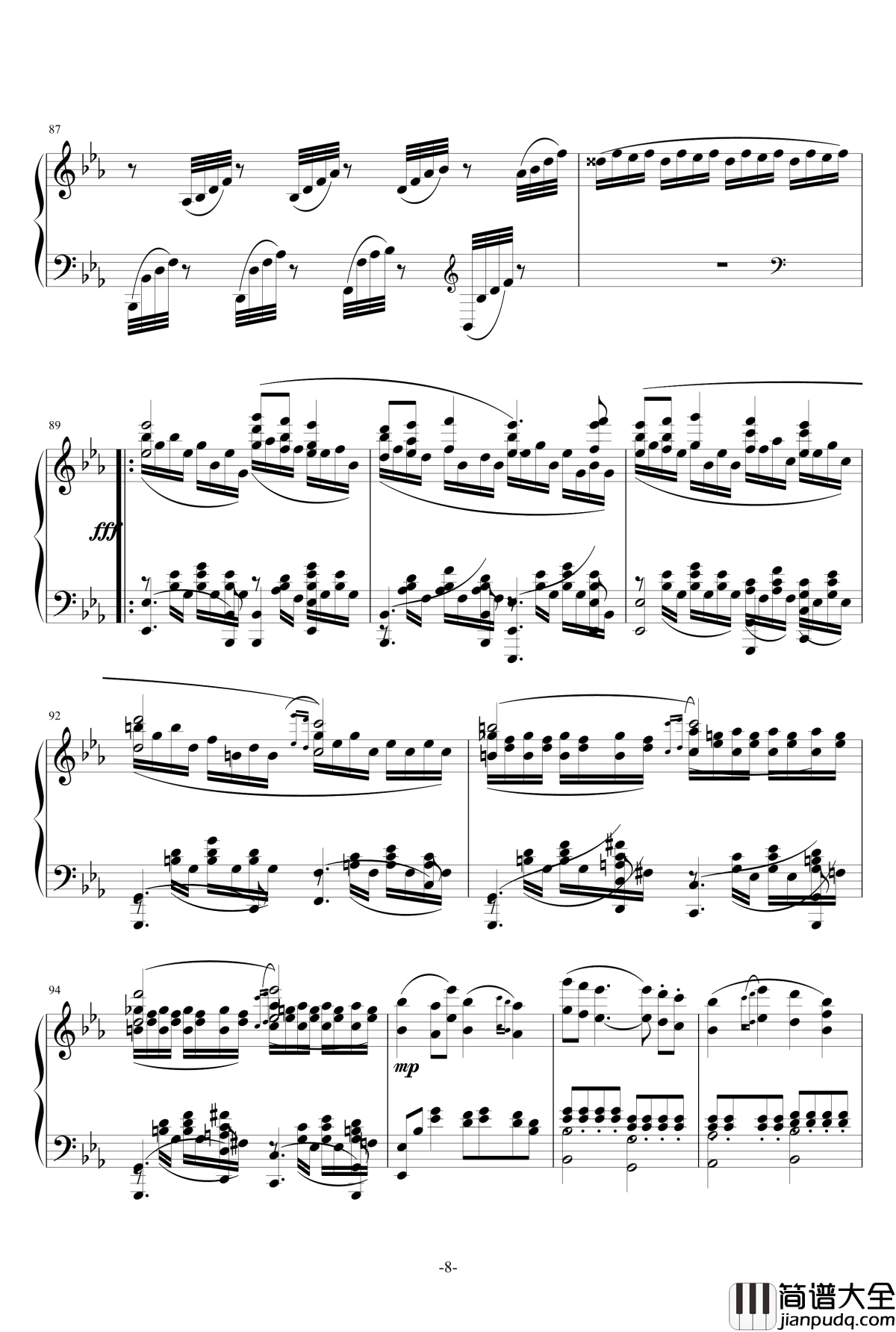 小温狂想曲_8钢琴谱_一个球