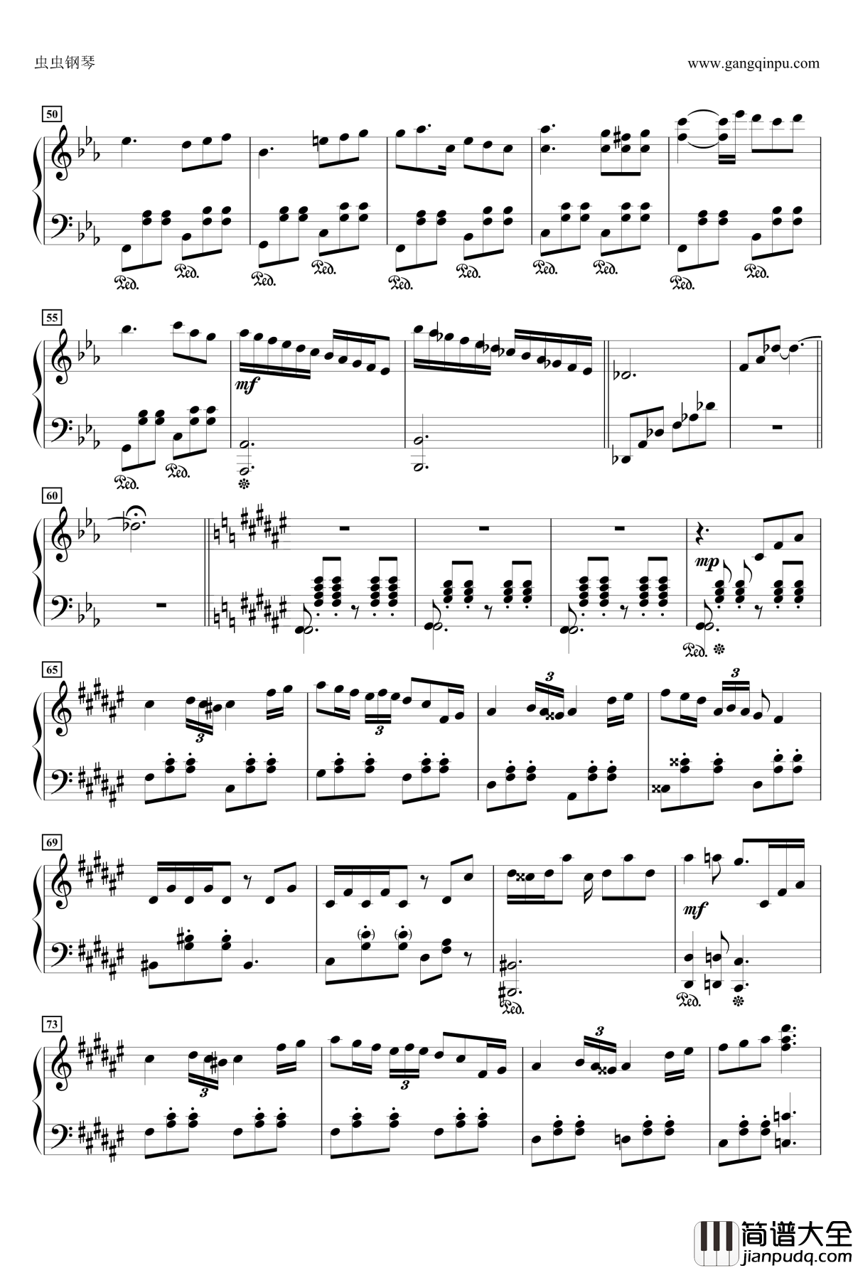 君のスカート丈に首ったけ钢琴谱_动漫