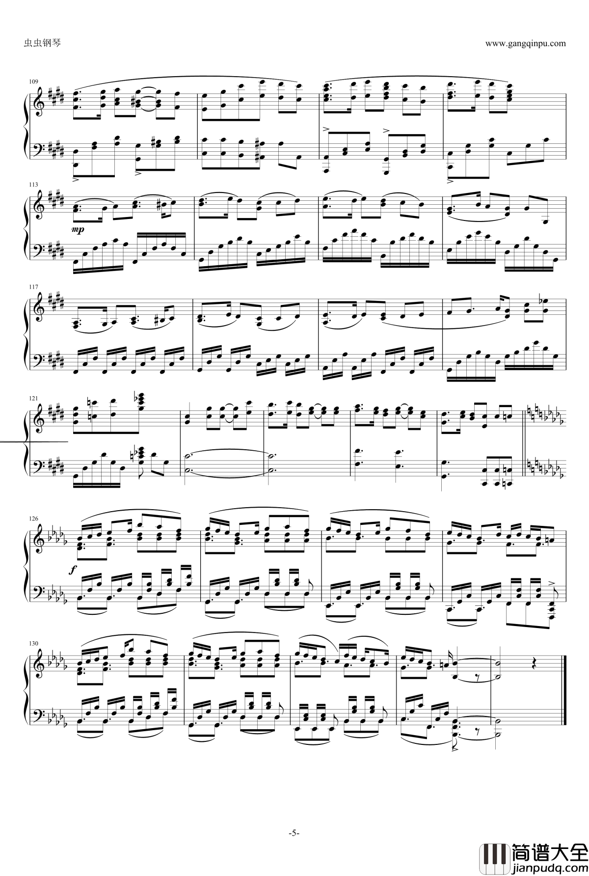 _满天钢琴谱_Fate_Zero_Fate_zero_ED3