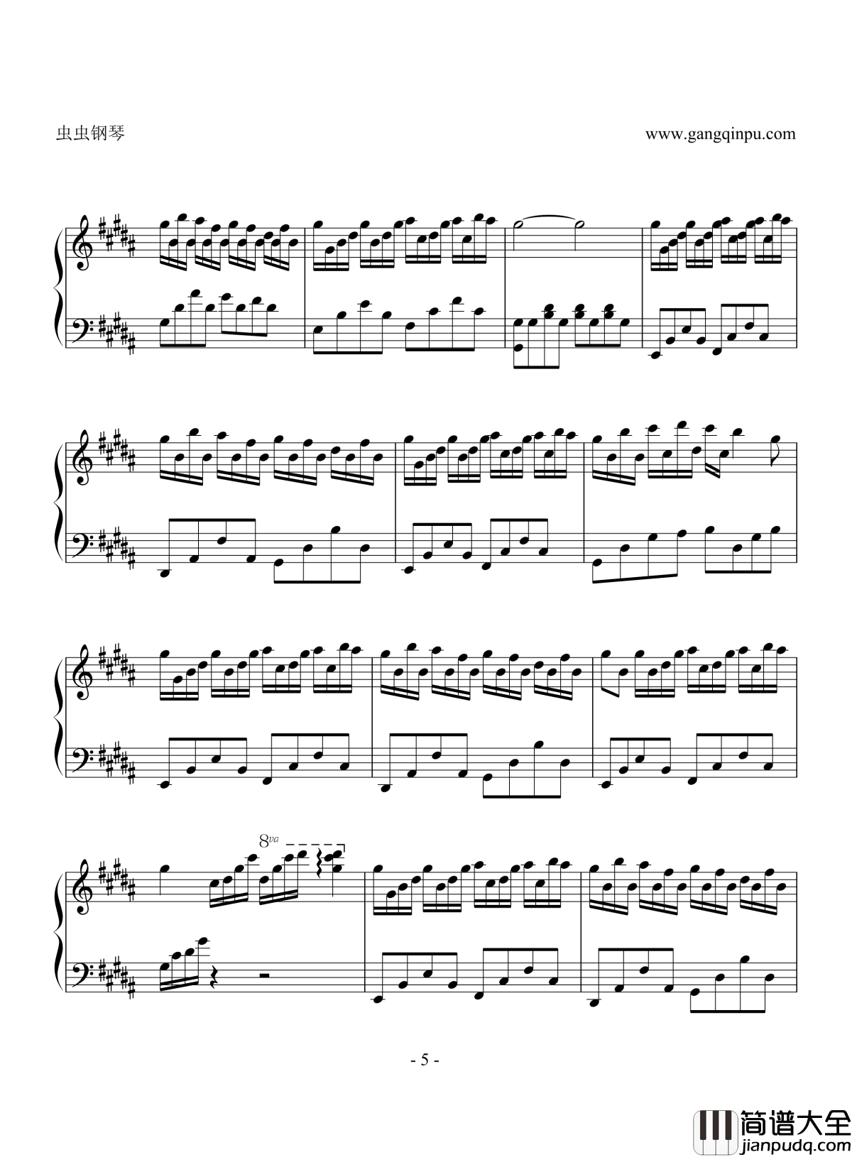 Flower_dance钢琴谱_雨印琴声_DJ_Okawari