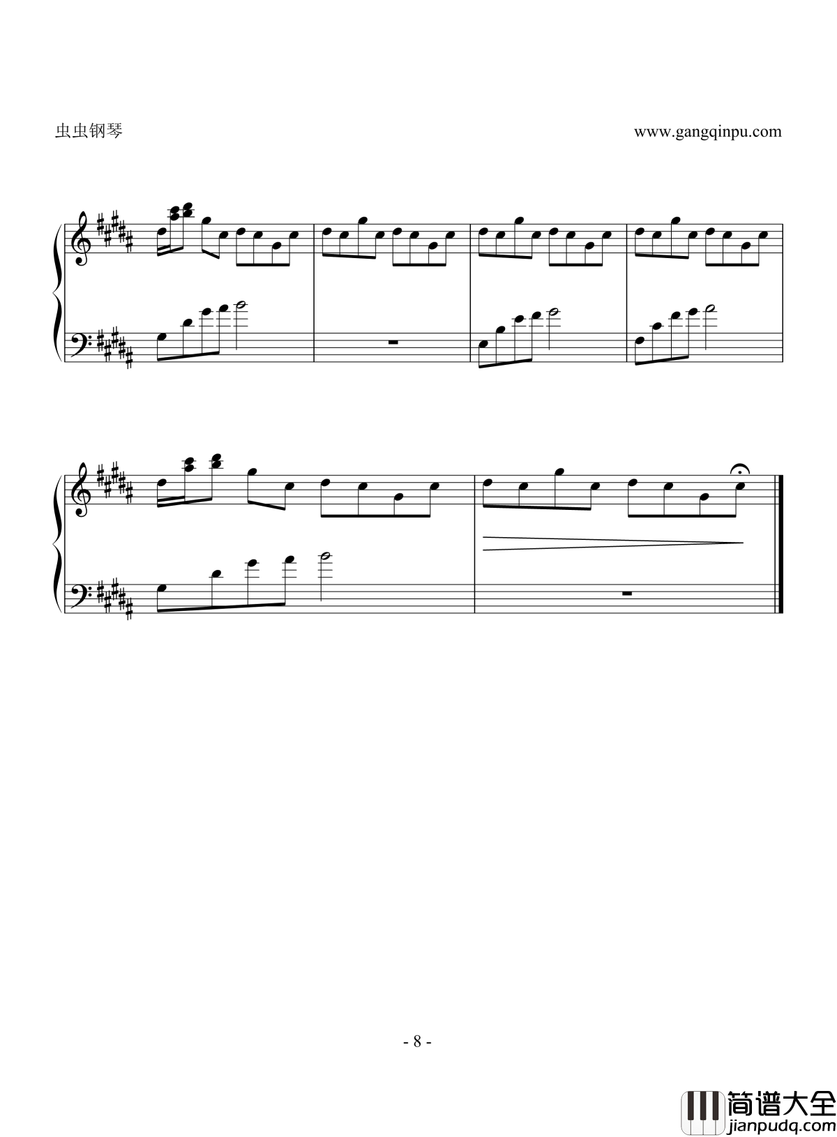 Flower_dance钢琴谱_雨印琴声_DJ_Okawari