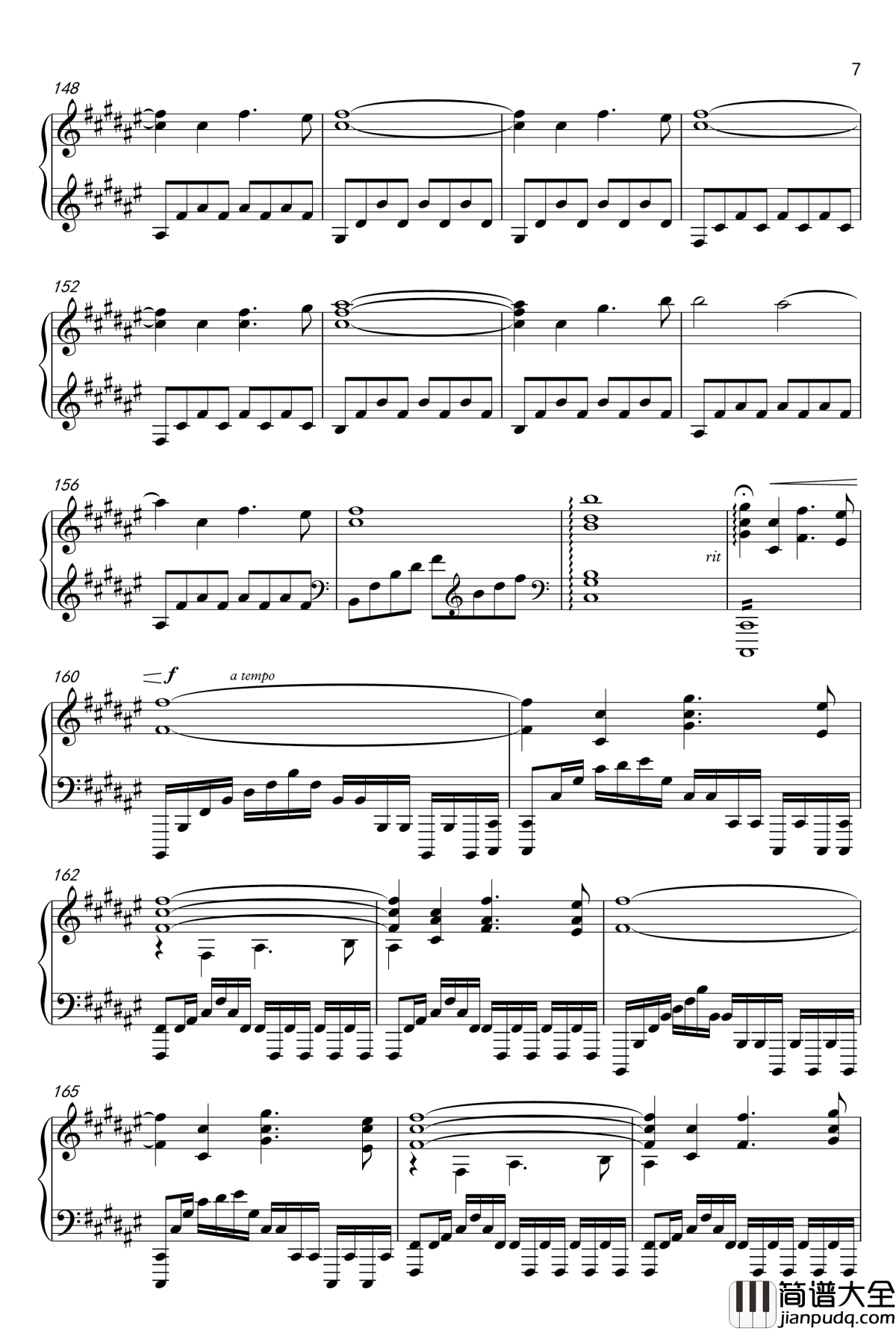 Secret_Base钢琴谱_钢琴Billninxc版_催泪向编配