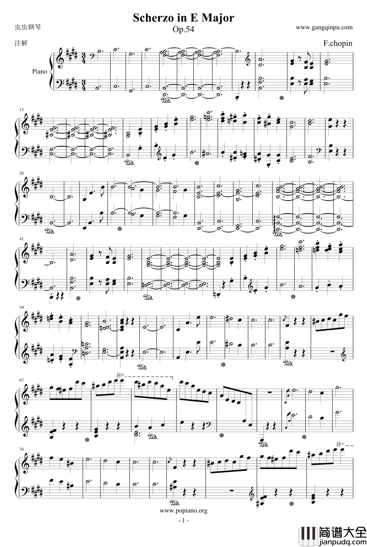 Scherzo_in_E_Major钢琴谱_肖邦E大调谐谑曲_Op.54_chopin