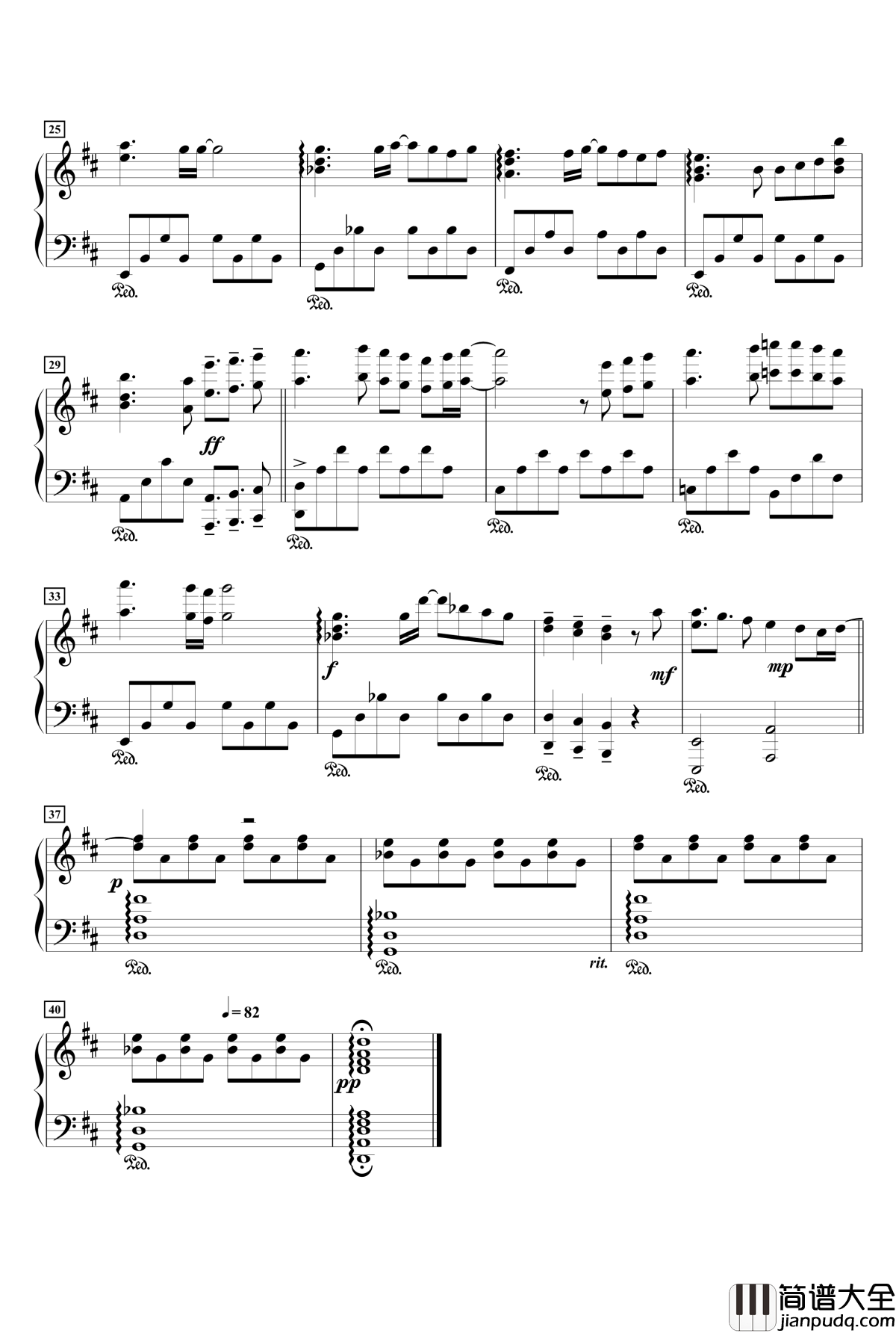 Harmonize_Clover~solo_piano钢琴谱_学园孤岛