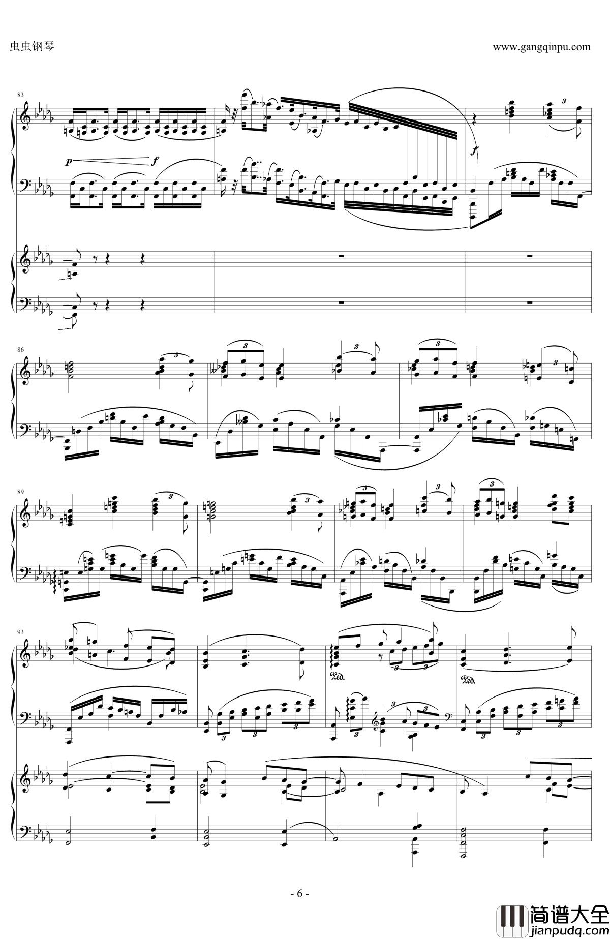 拉赫玛尼诺夫d小调第三钢琴协奏曲钢琴谱_第二乐章_拉赫马尼若夫