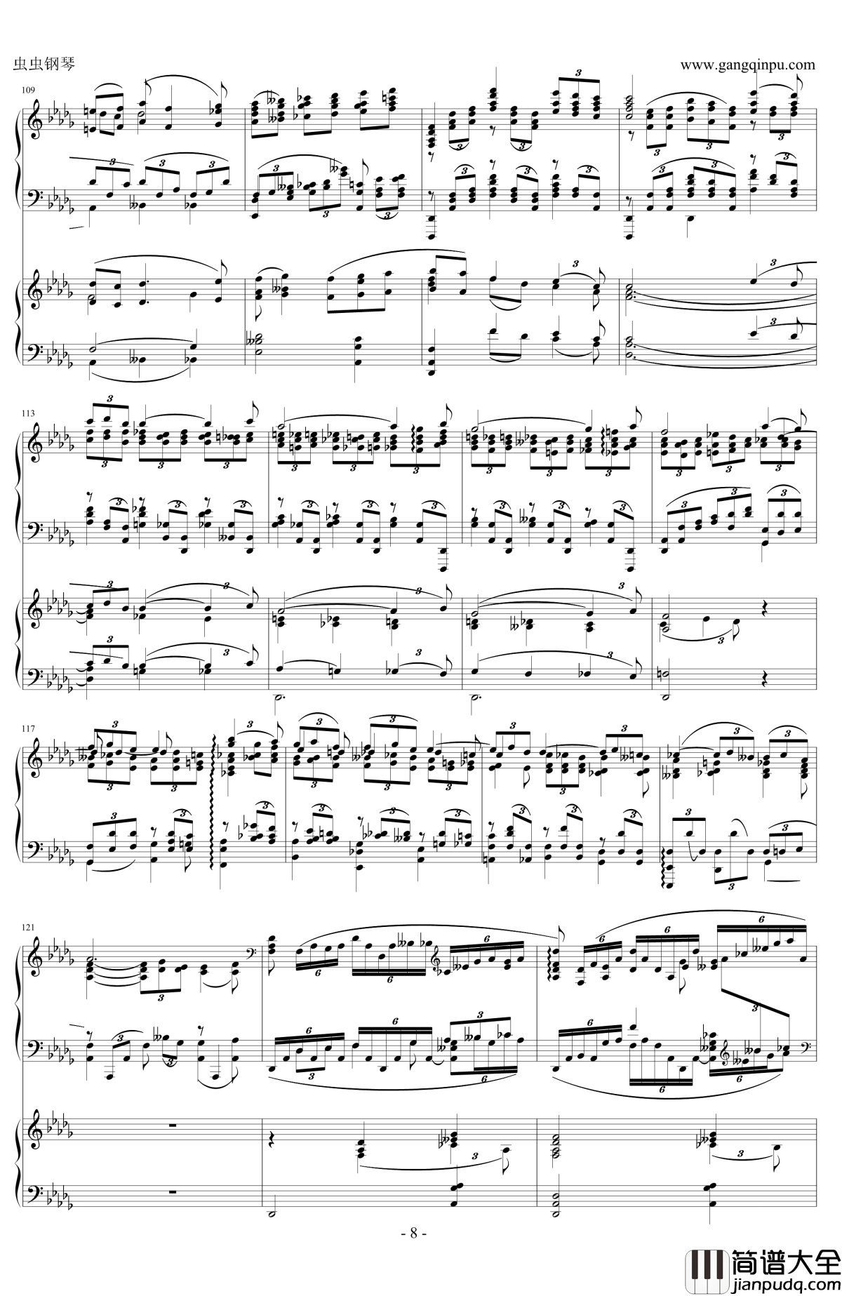 拉赫玛尼诺夫d小调第三钢琴协奏曲钢琴谱_第二乐章_拉赫马尼若夫