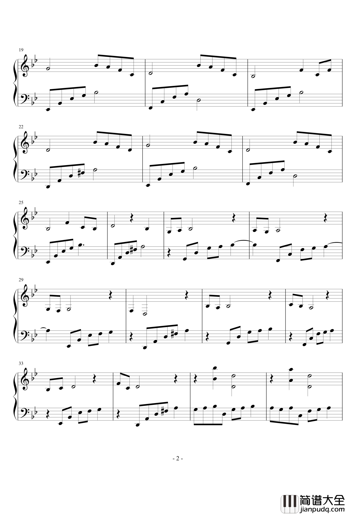 纯白世界钢琴谱_想、潭诗