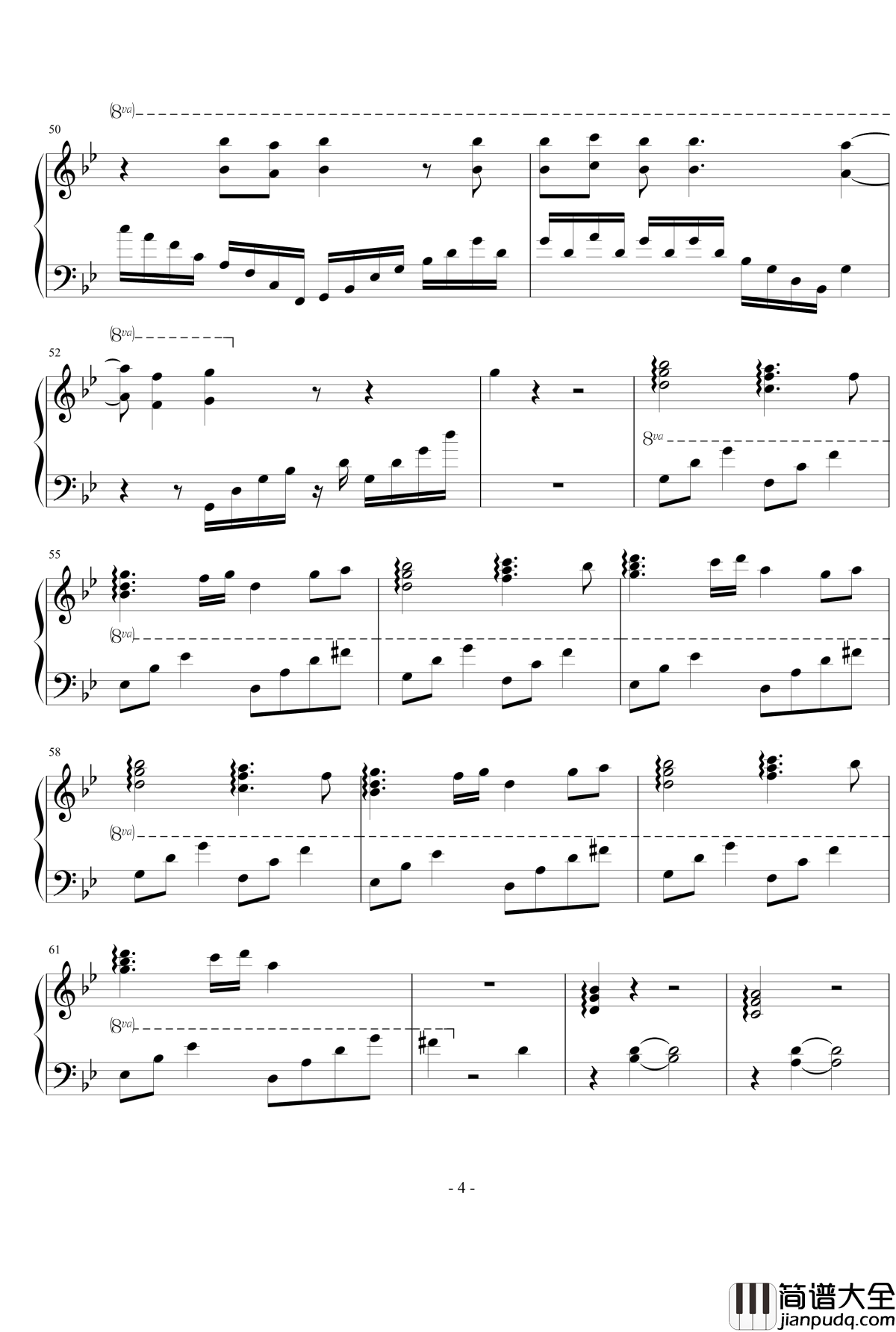 纯白世界钢琴谱_想、潭诗