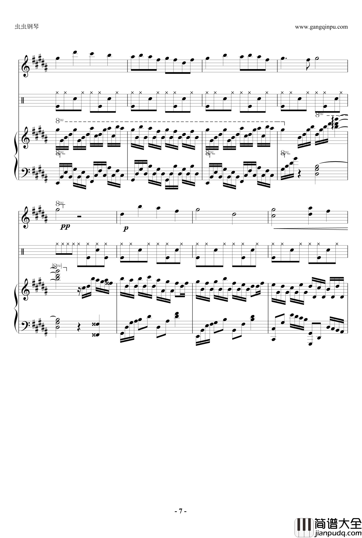 flower_dance钢琴谱_降低了后半部分左手难度_DJ_Okawari