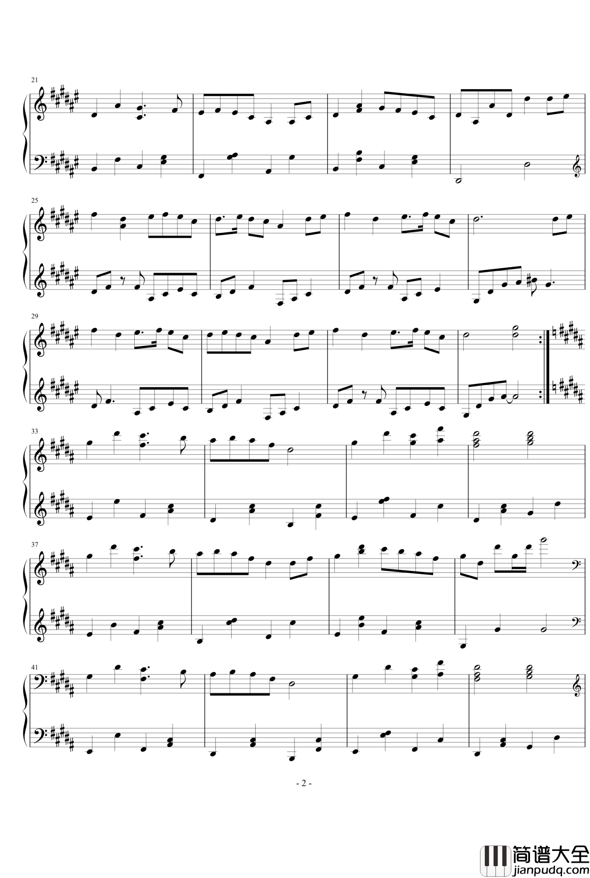 萤火虫之舞钢琴谱_山居岁月