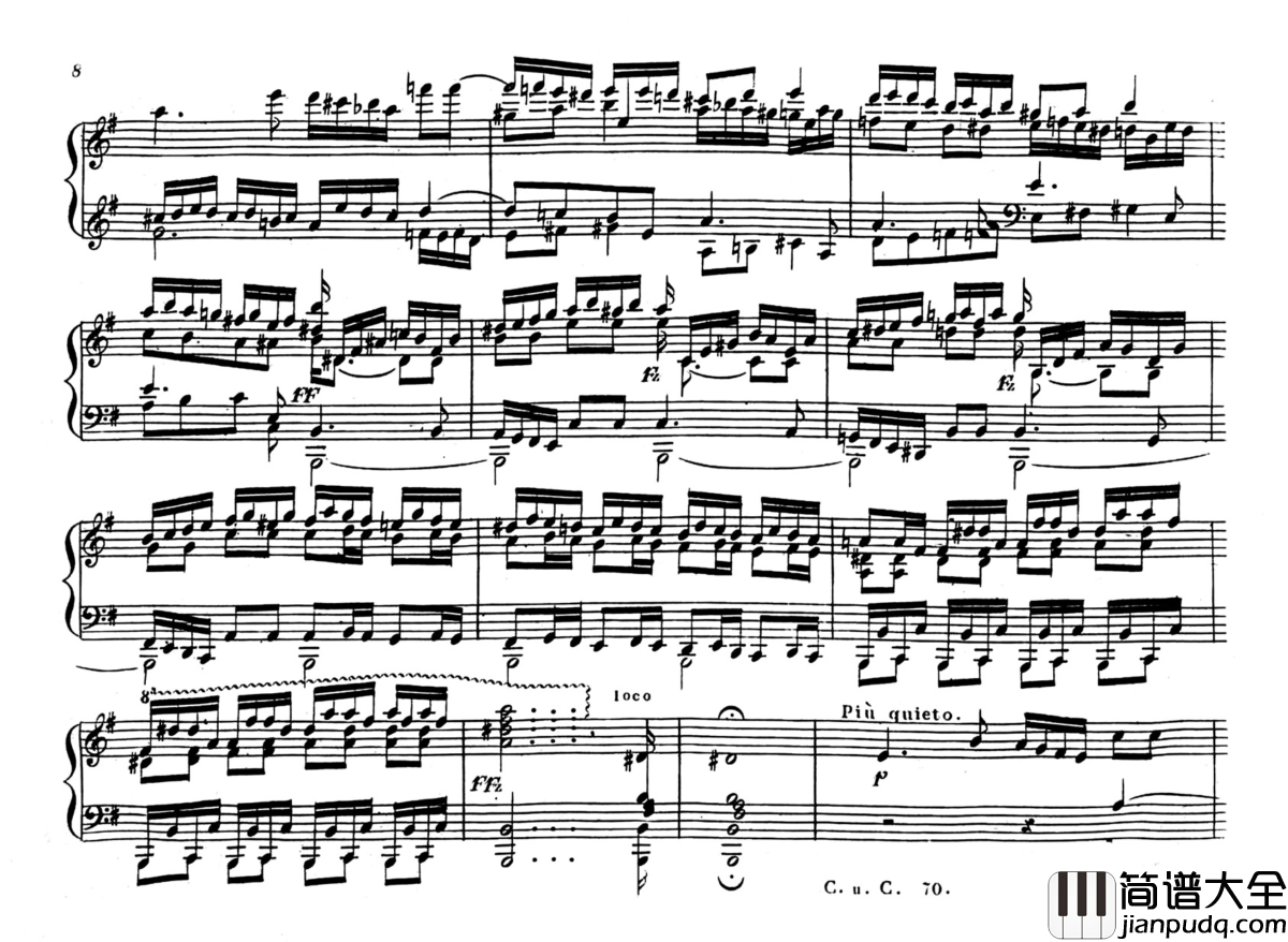 Capriccio_a_la_Fuga_in_E_minor钢琴谱_车尔尼_Czerny