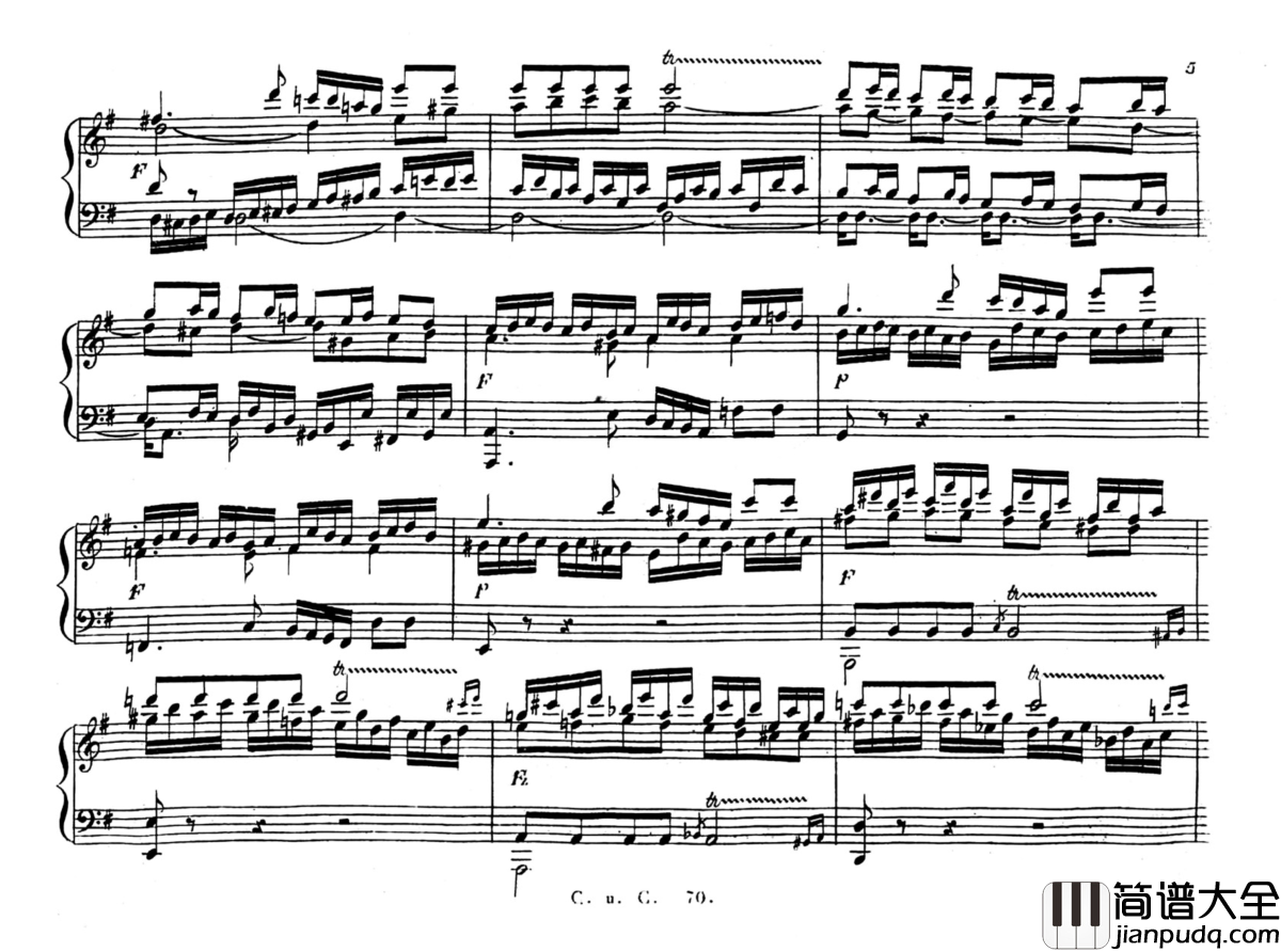 Capriccio_a_la_Fuga_in_E_minor钢琴谱_车尔尼_Czerny