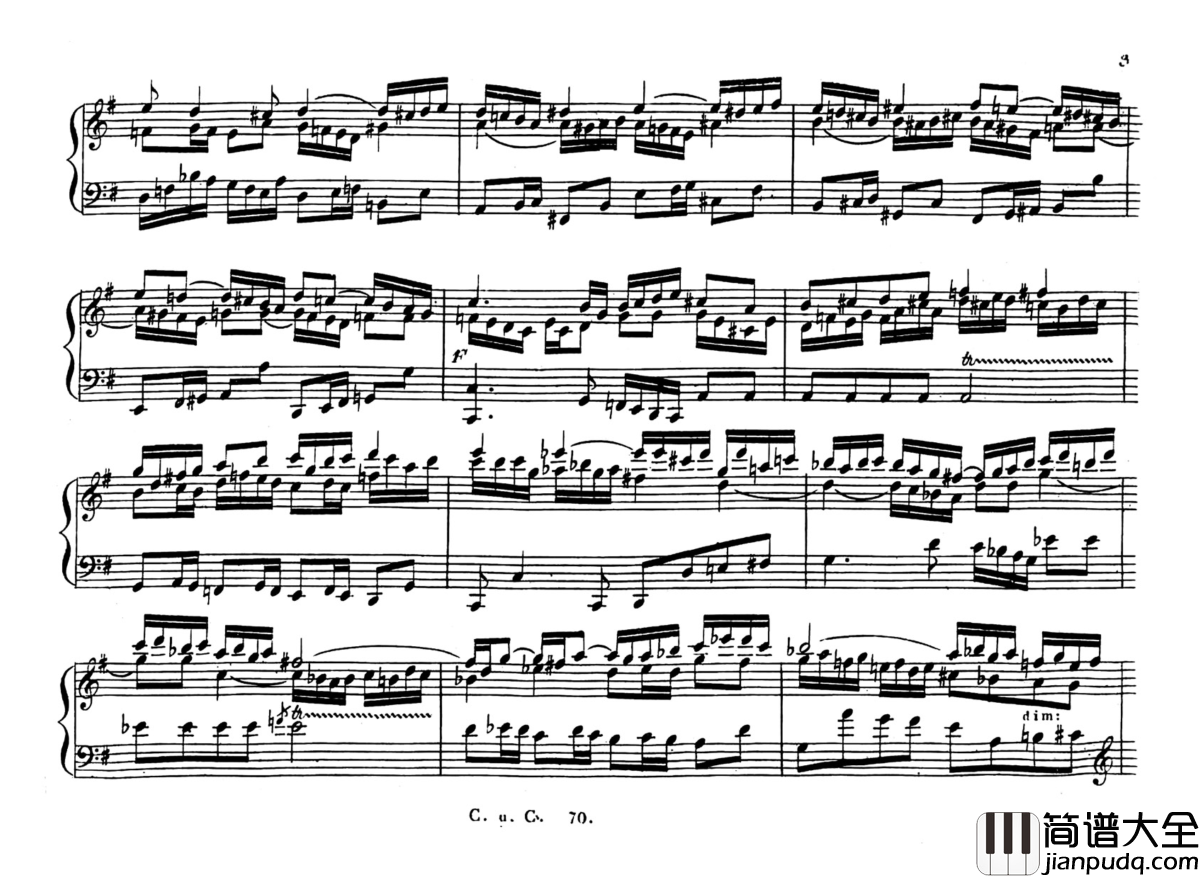 Capriccio_a_la_Fuga_in_E_minor钢琴谱_车尔尼_Czerny