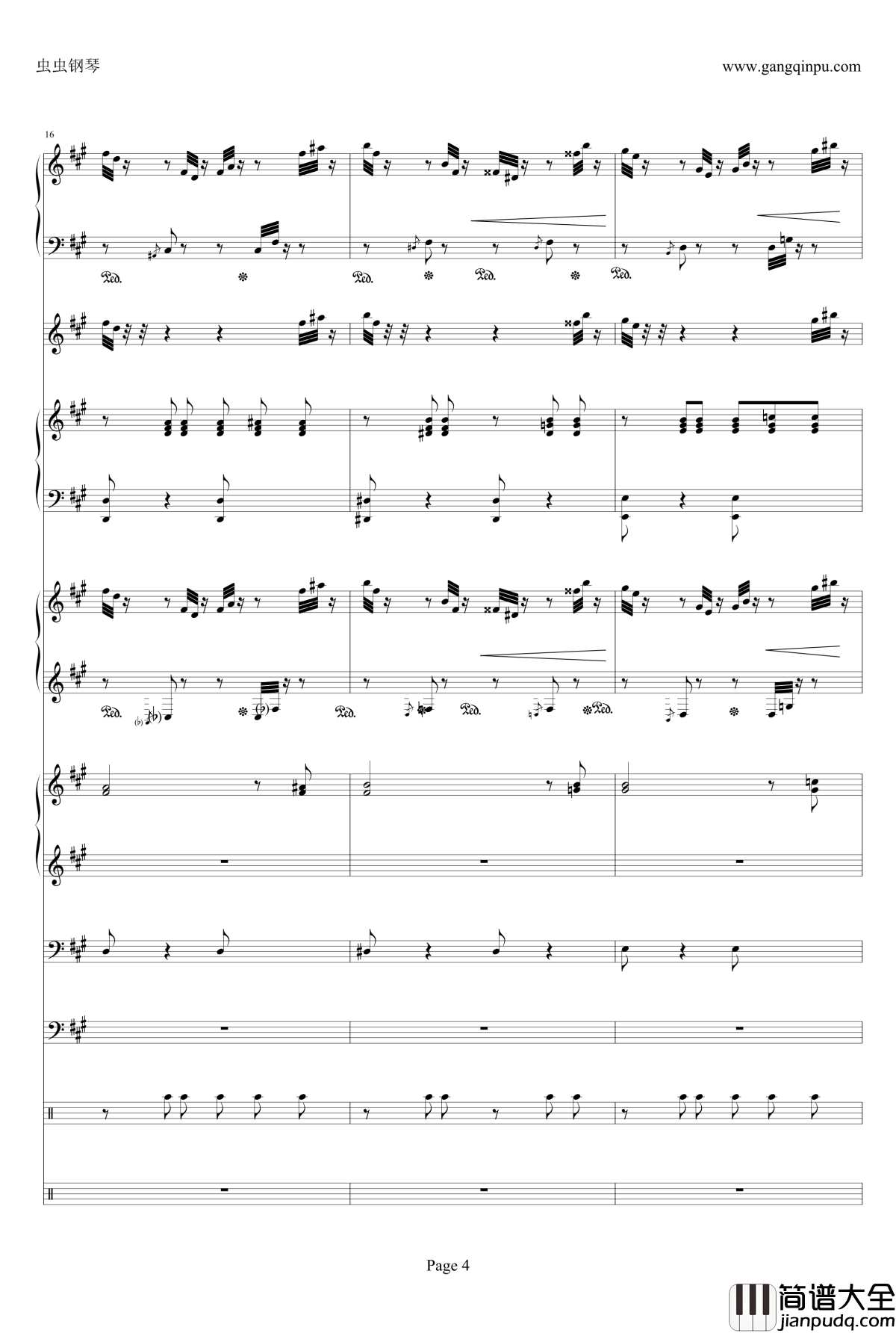 侏儒之舞钢琴谱_加小乐队_李斯特