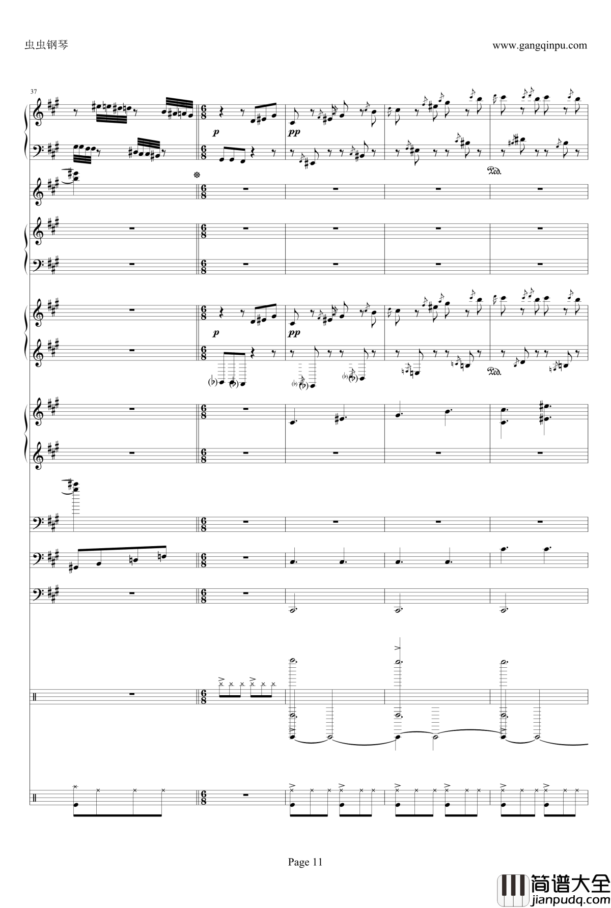 侏儒之舞钢琴谱_加小乐队_李斯特