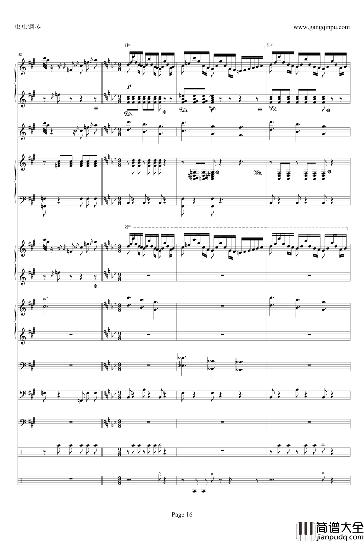 侏儒之舞钢琴谱_加小乐队_李斯特