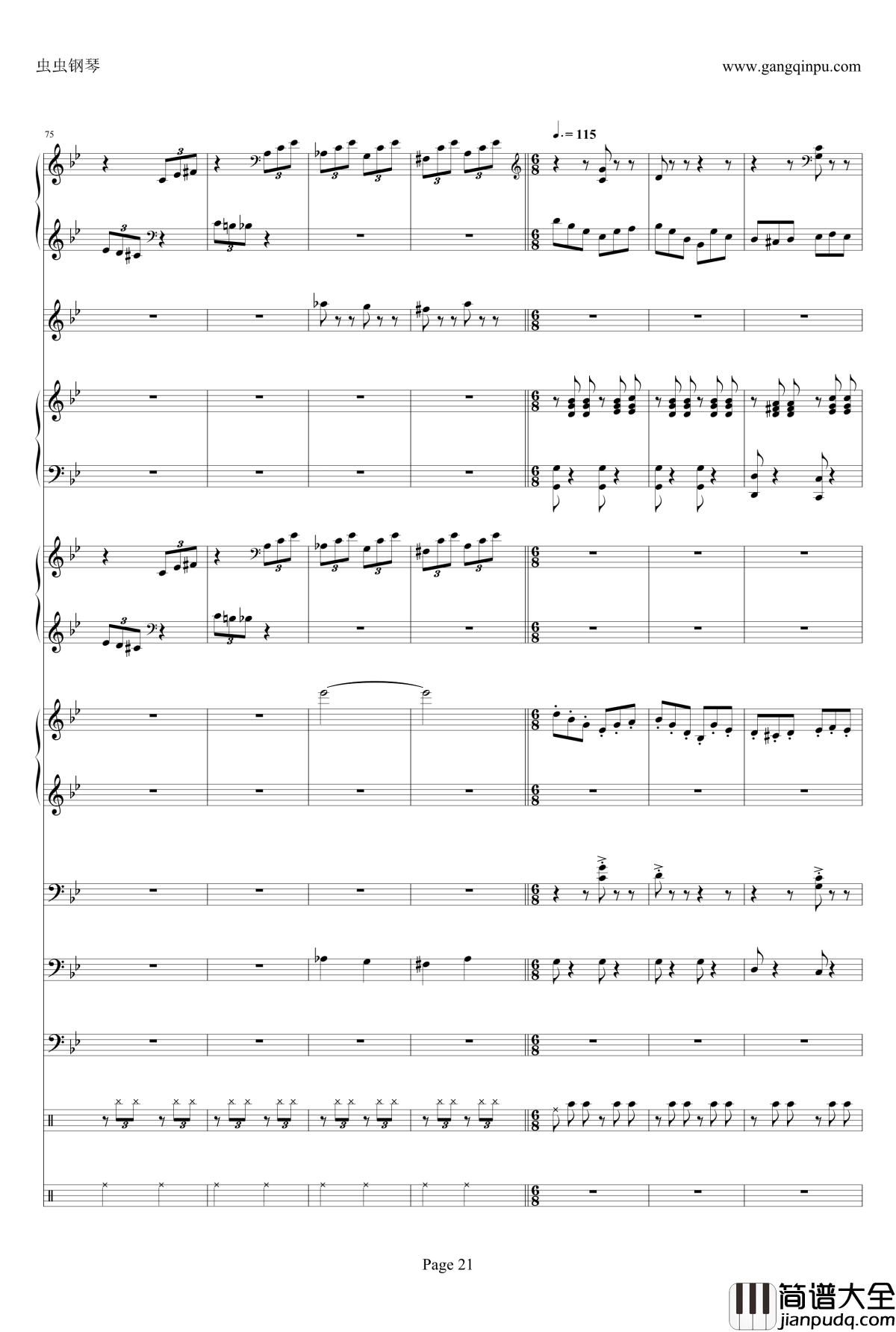 侏儒之舞钢琴谱_加小乐队_李斯特