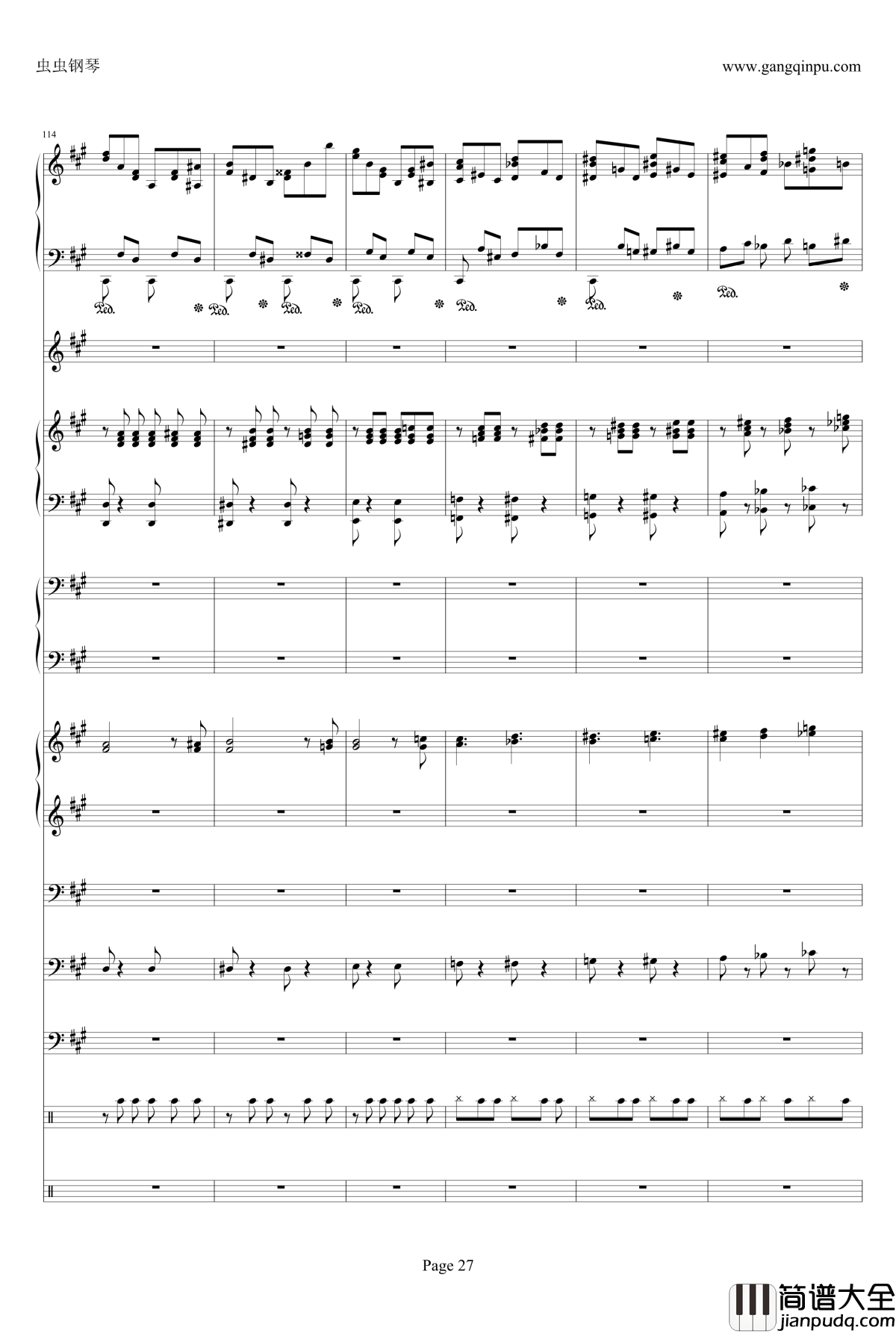 侏儒之舞钢琴谱_加小乐队_李斯特