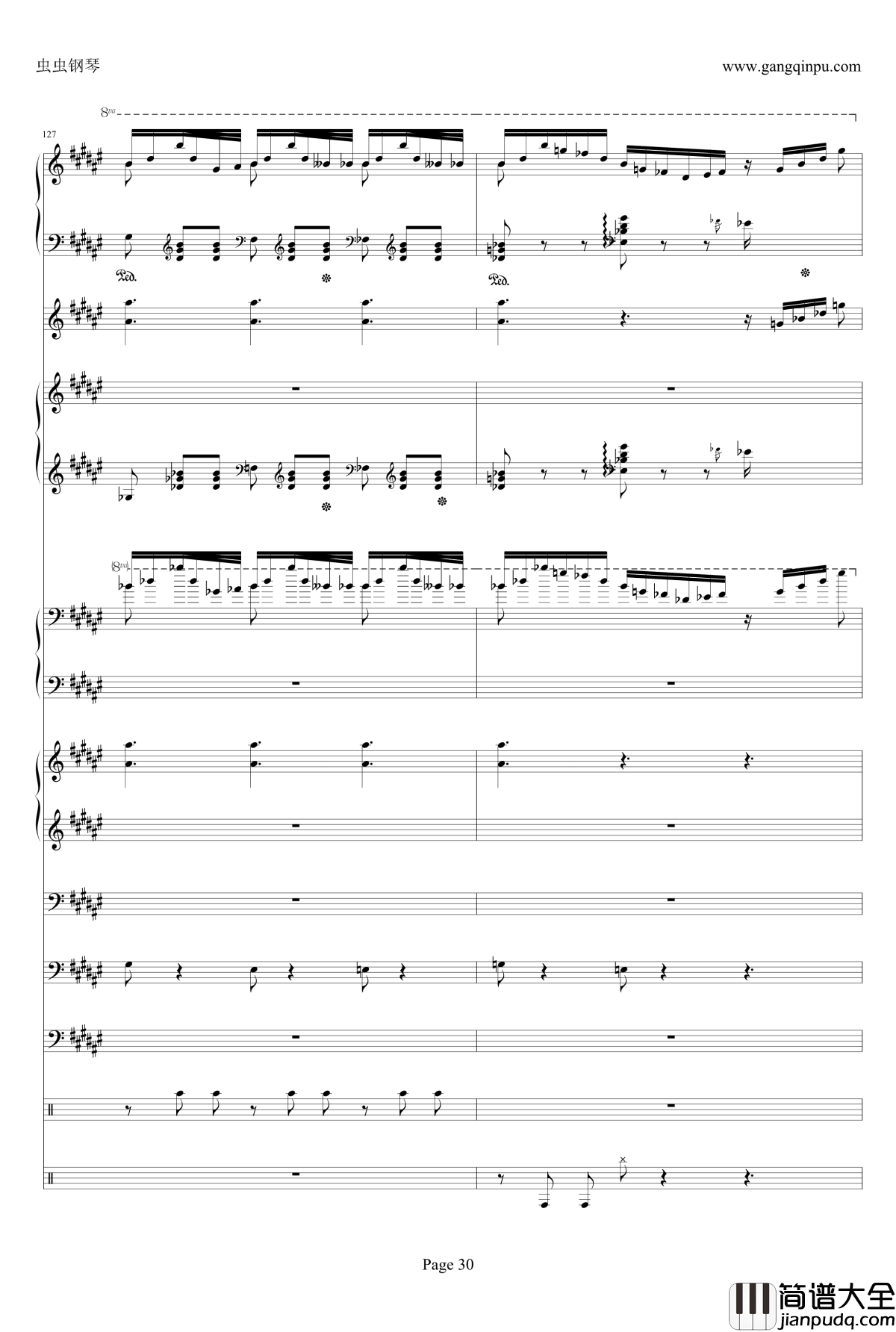 侏儒之舞钢琴谱_加小乐队_李斯特