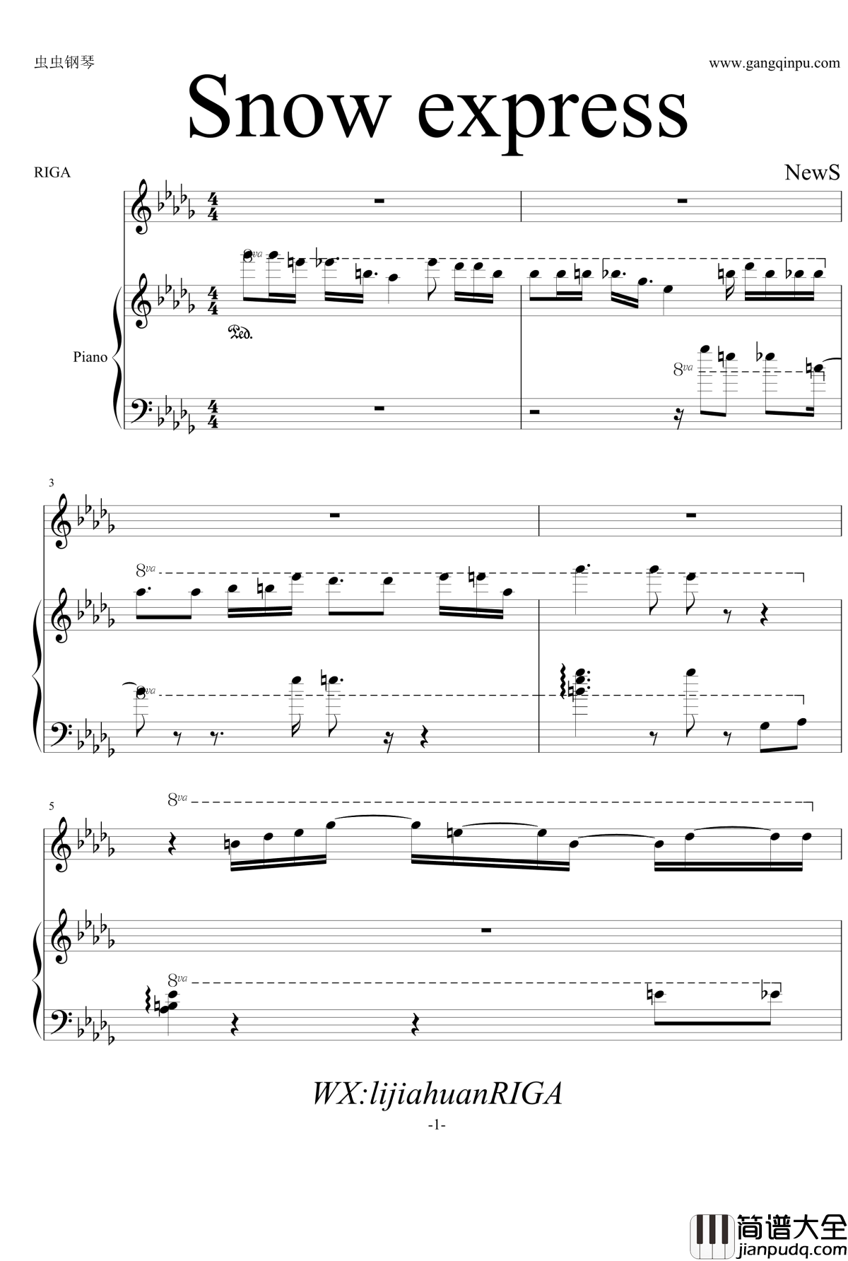 SNOW_EXPRESS钢琴谱_山下智久