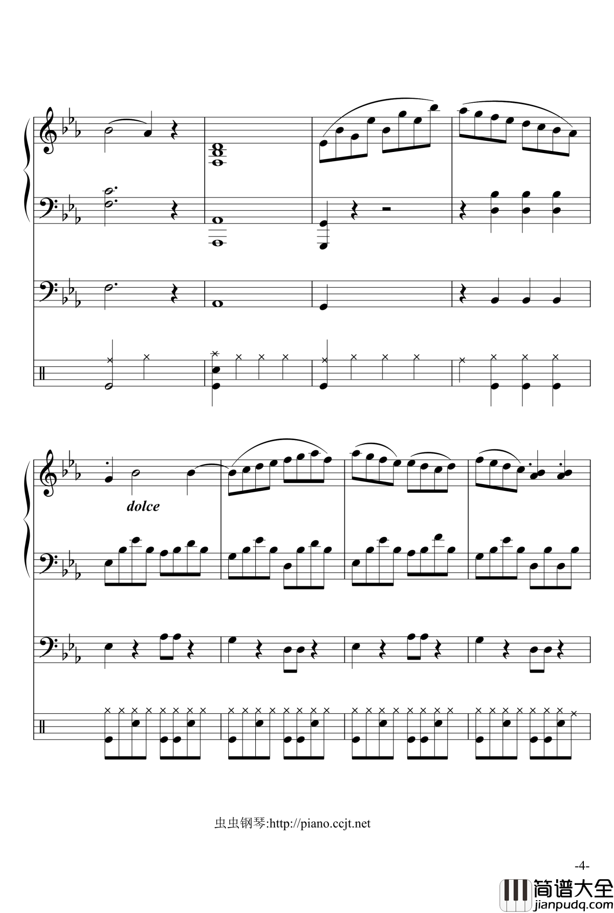 悲怆奏鸣曲钢琴谱_加小乐队_贝多芬_beethoven