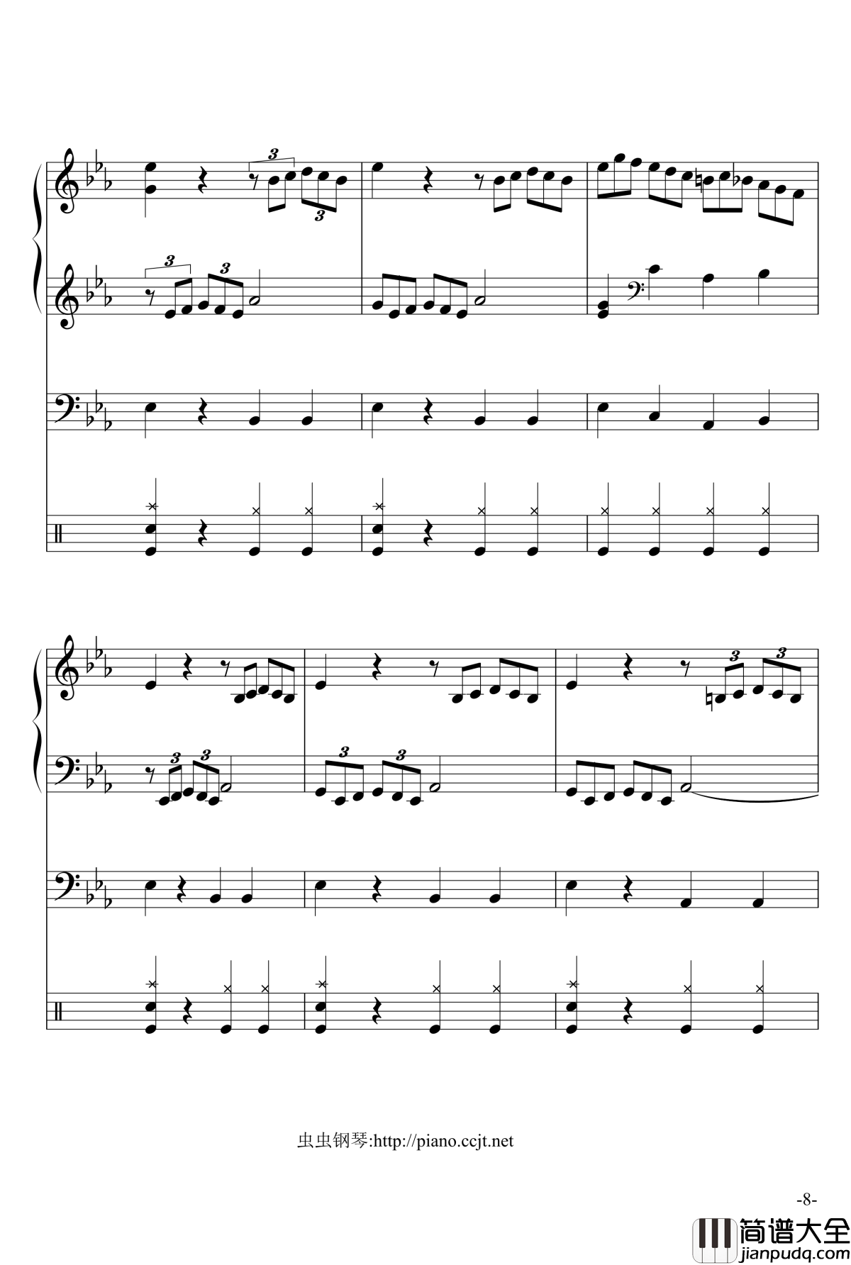 悲怆奏鸣曲钢琴谱_加小乐队_贝多芬_beethoven