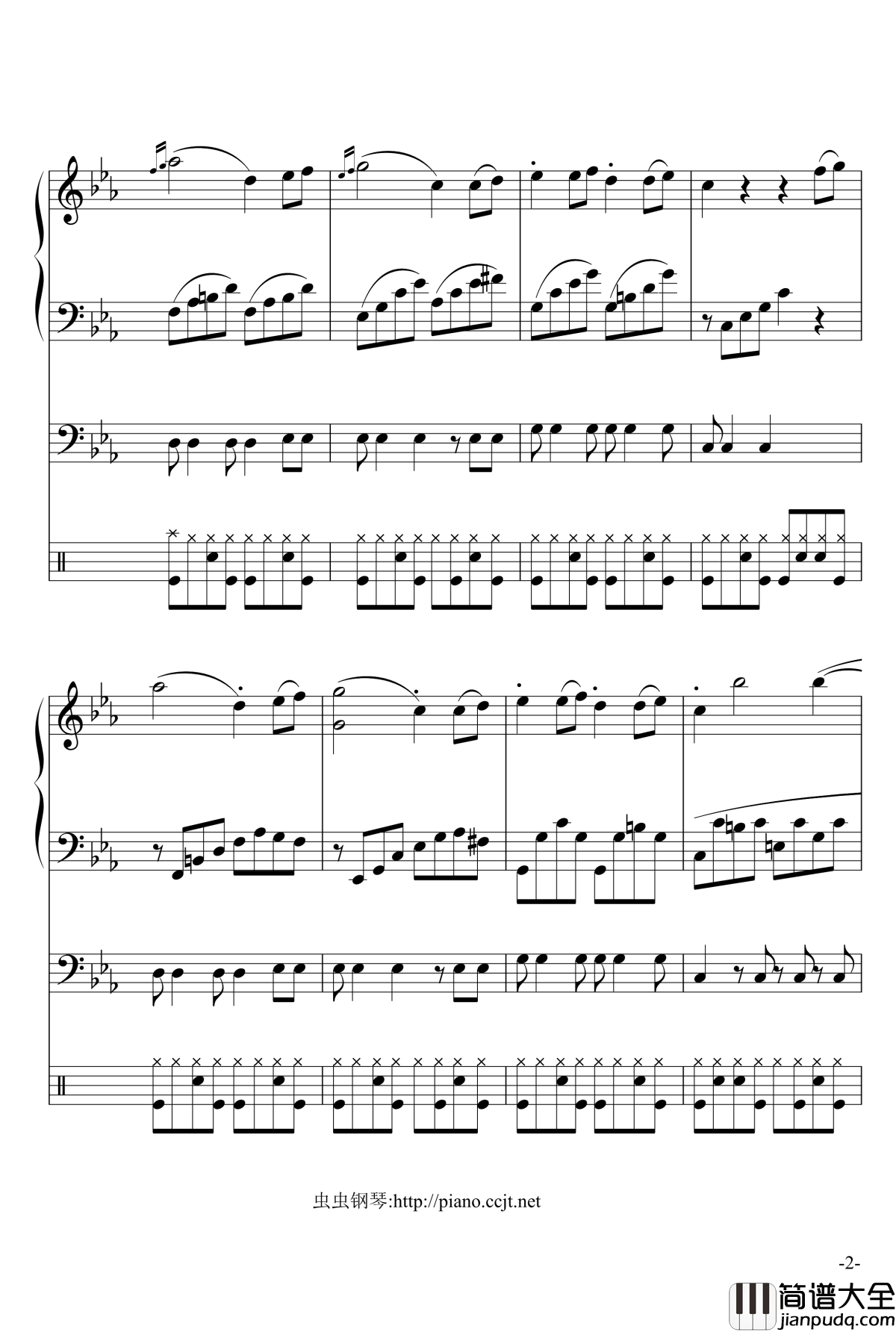 悲怆奏鸣曲钢琴谱_加小乐队_贝多芬_beethoven