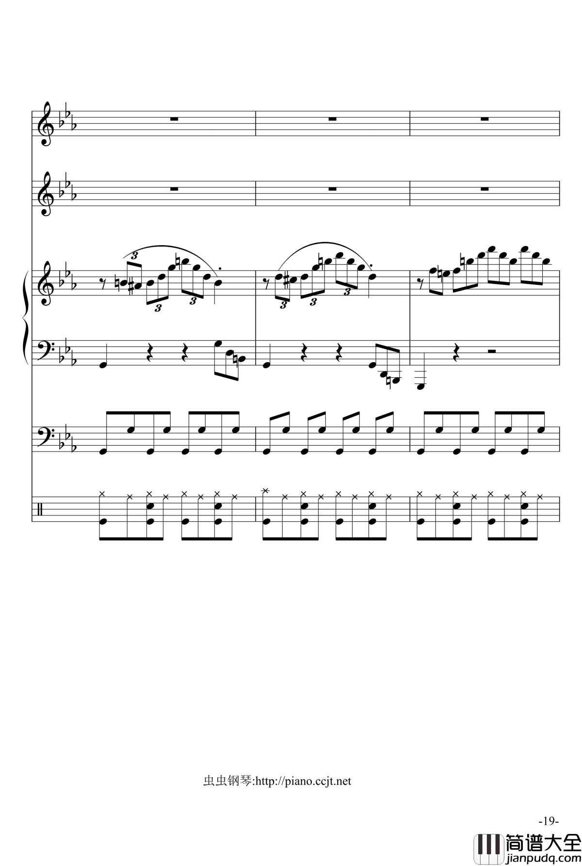 悲怆奏鸣曲钢琴谱_加小乐队_贝多芬_beethoven