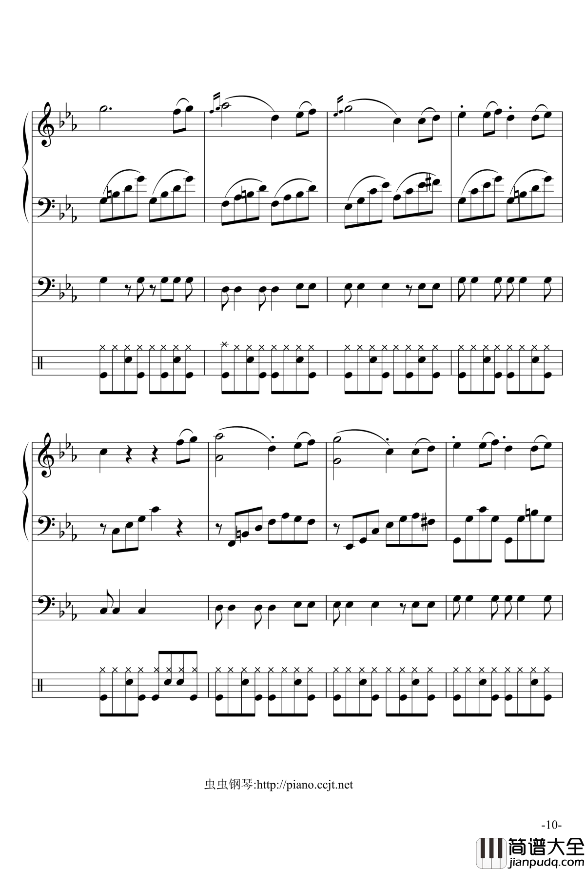 悲怆奏鸣曲钢琴谱_加小乐队_贝多芬_beethoven