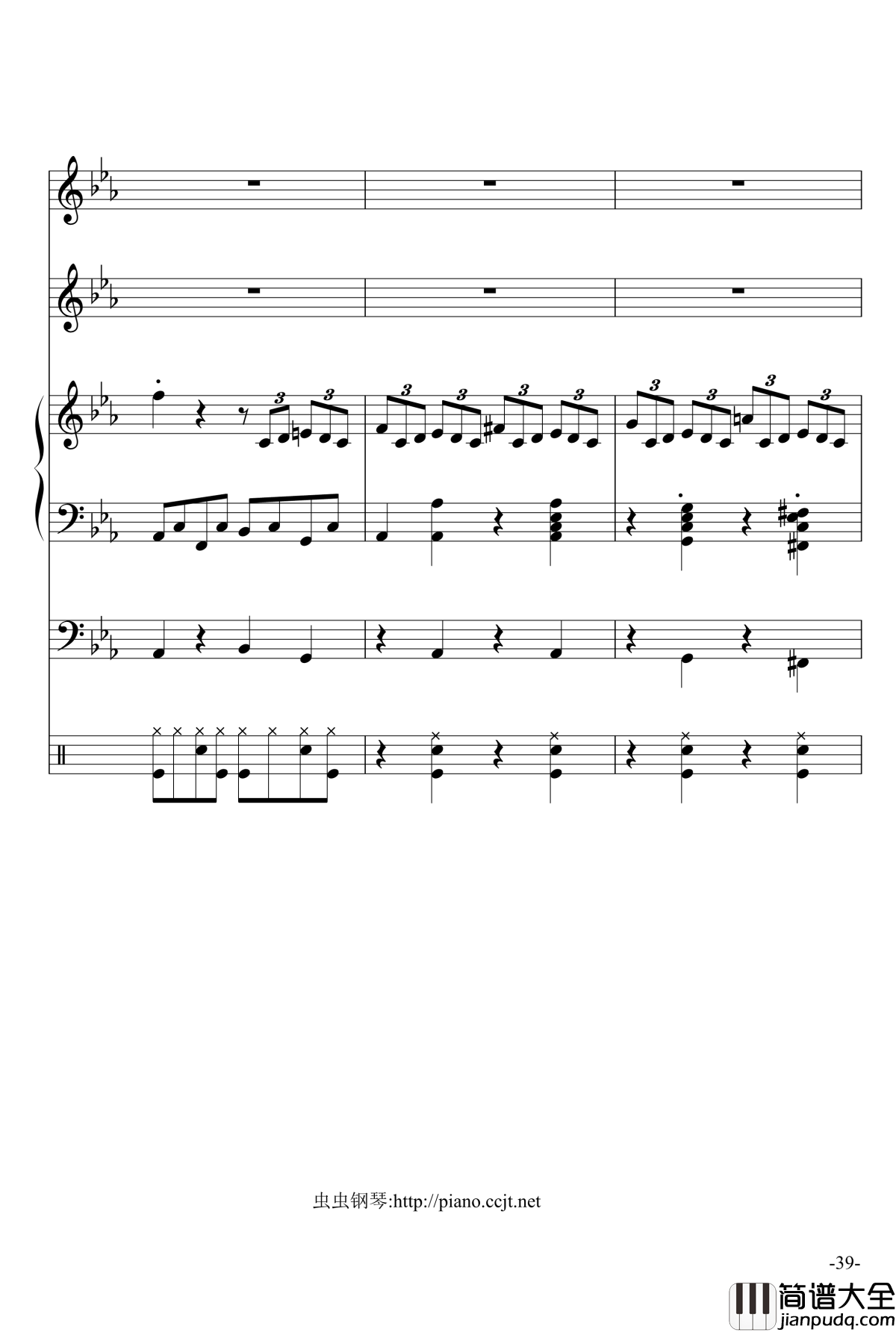 悲怆奏鸣曲钢琴谱_加小乐队_贝多芬_beethoven