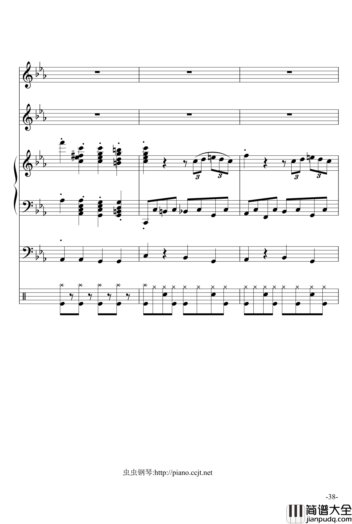 悲怆奏鸣曲钢琴谱_加小乐队_贝多芬_beethoven